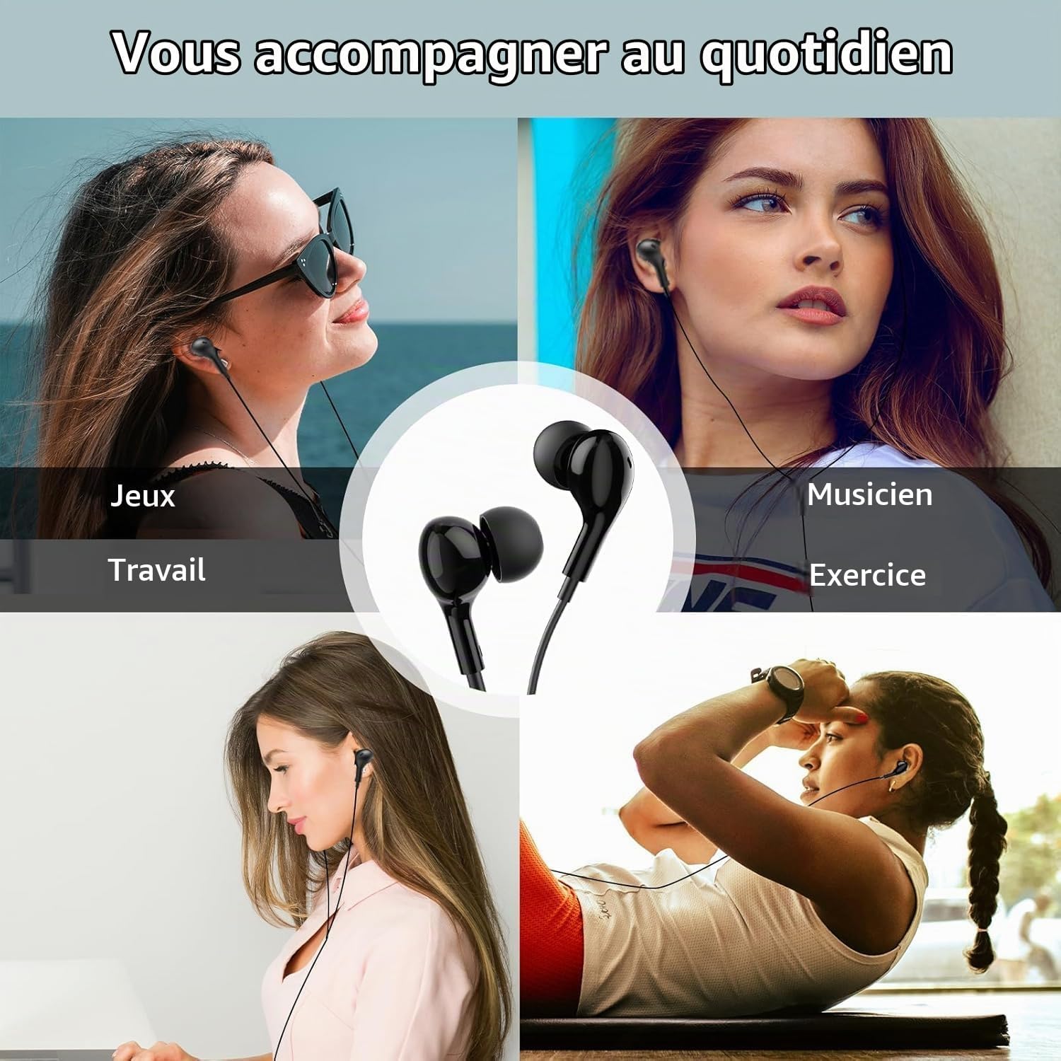 Thumbnail 6 de Ruilezyo QB0EX01 USB-C-in-earhoofdtelefoon met microfoon en bediening