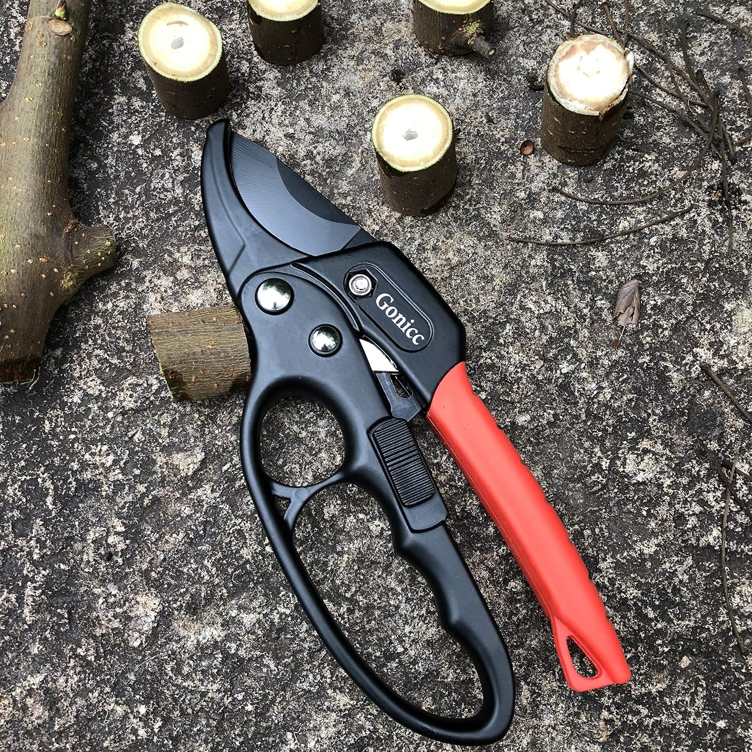 Thumbnail 6 de gonicc GPPS-1011 8-Inch Ratchet Anvil Pruning Shears, SK-5 Steel Blade