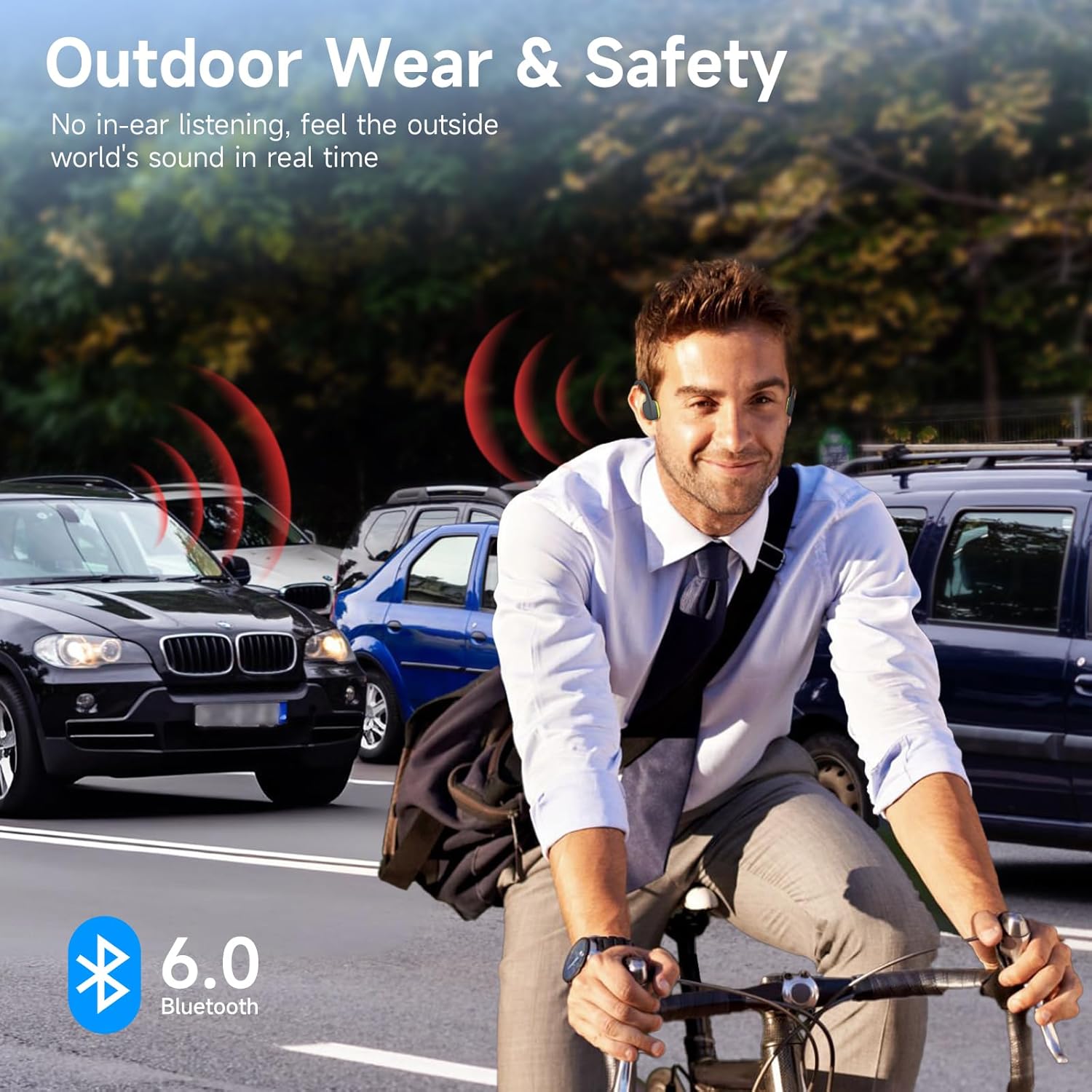 Thumbnail 2 de LOBKIN Bone Conduction Headphones with Bluetooth 6.0, IPX8, 32GB Open-Ear Wireless MP3 + Microphone