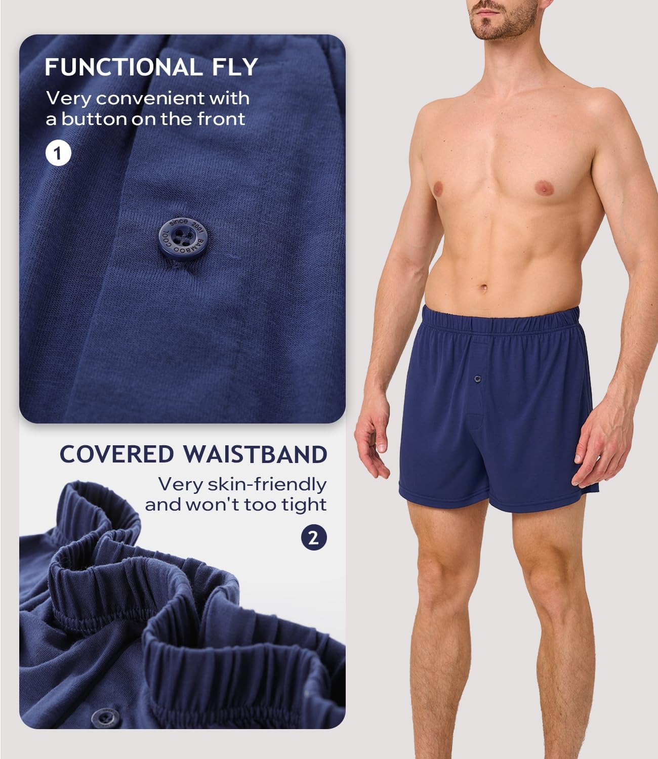 Thumbnail 4 de BAMBOO COOL Mens Boxers 3-Pack boxer shorts 🩲