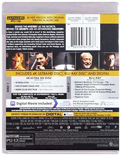 Thumbnail 1 de The Prestige by Disney — 4K Ultra HD + Blu-ray + Digital (Includes Slipcover)