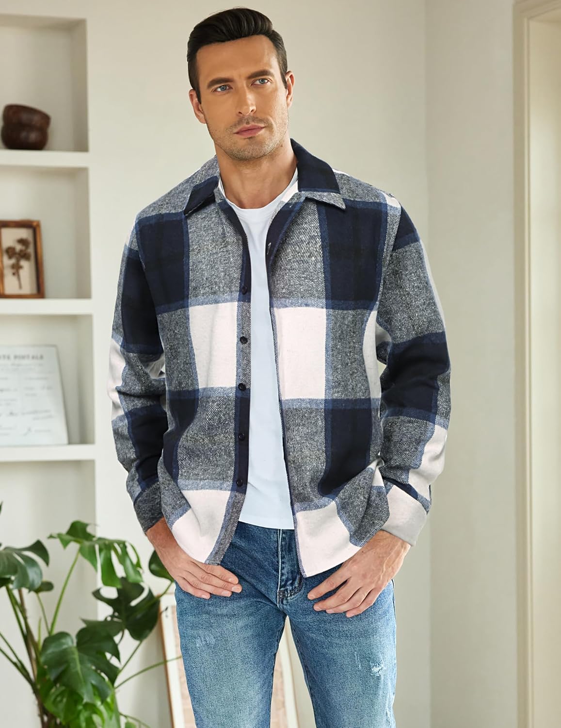 Detalle 1 de COOFANDY Chemise flanelle manches longues