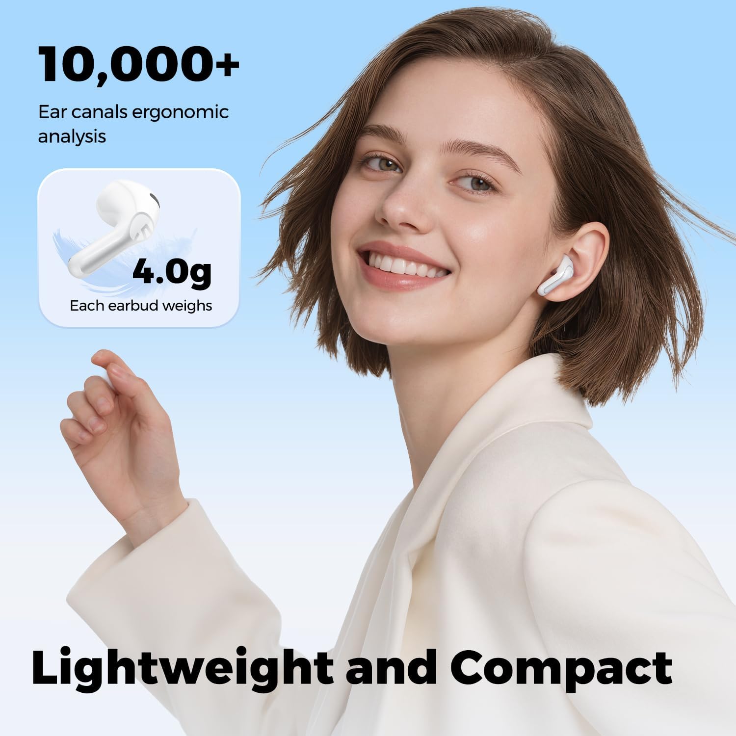 Detalle de SoundPEATS Air6 HS: cuffie Bluetooth 6.0 semi-in-ear con LDAC Hi-Res e autonomia estesa