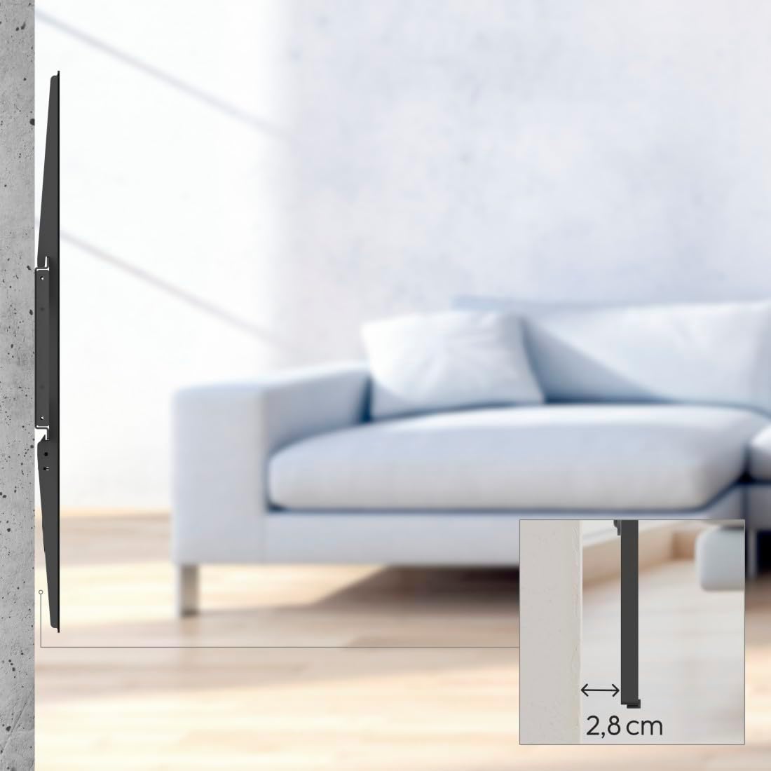 Thumbnail 3 de Hama Support mural TV Garantie 10 ans : jusqu’à 120" et 100 kg, VESA jusqu’à 1100 x 600 (noir)