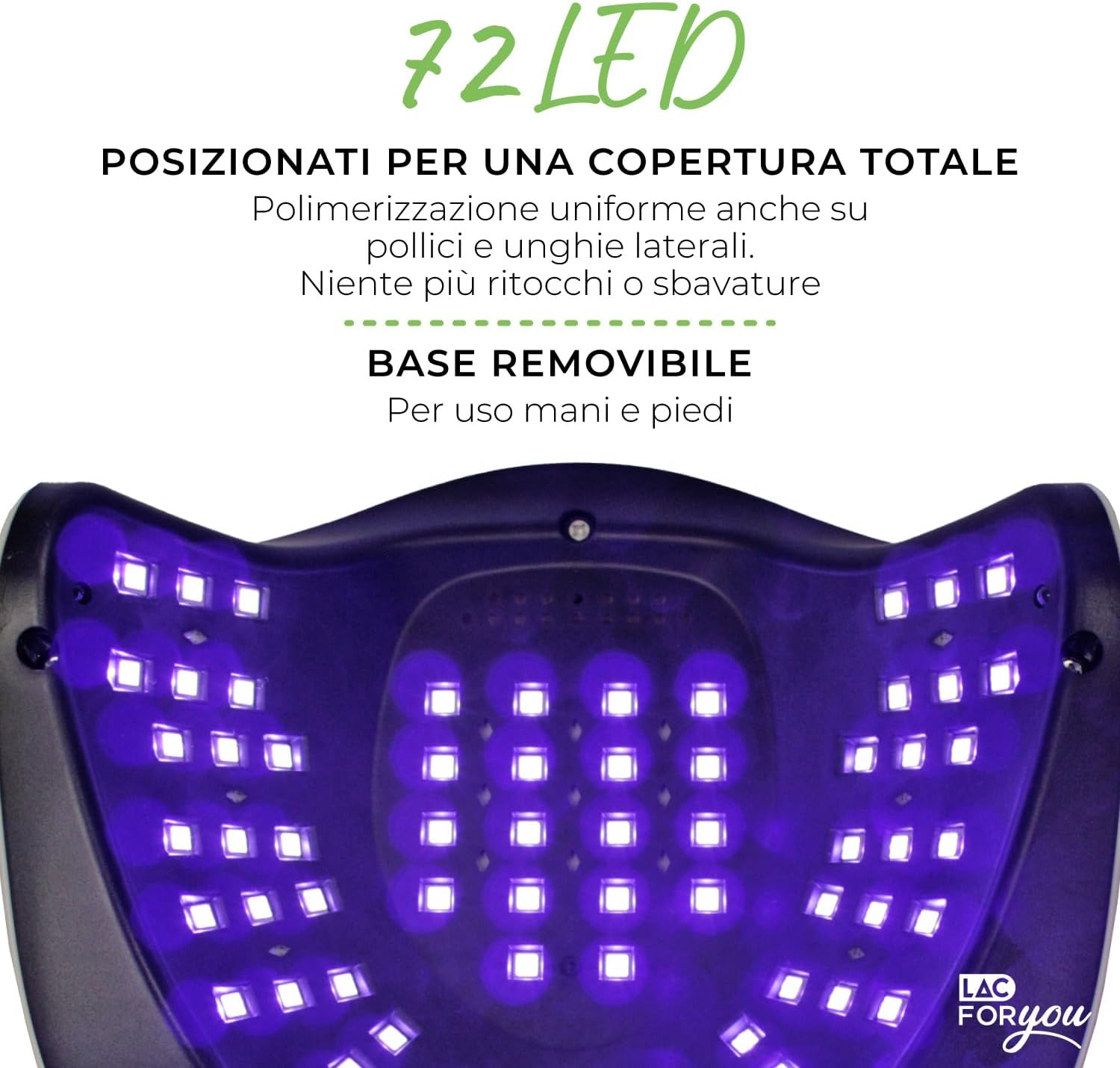 Detalle de Lampada UV Led Unghie 72 LED – Fornetto Unghie Professionale LAC FOR YOU