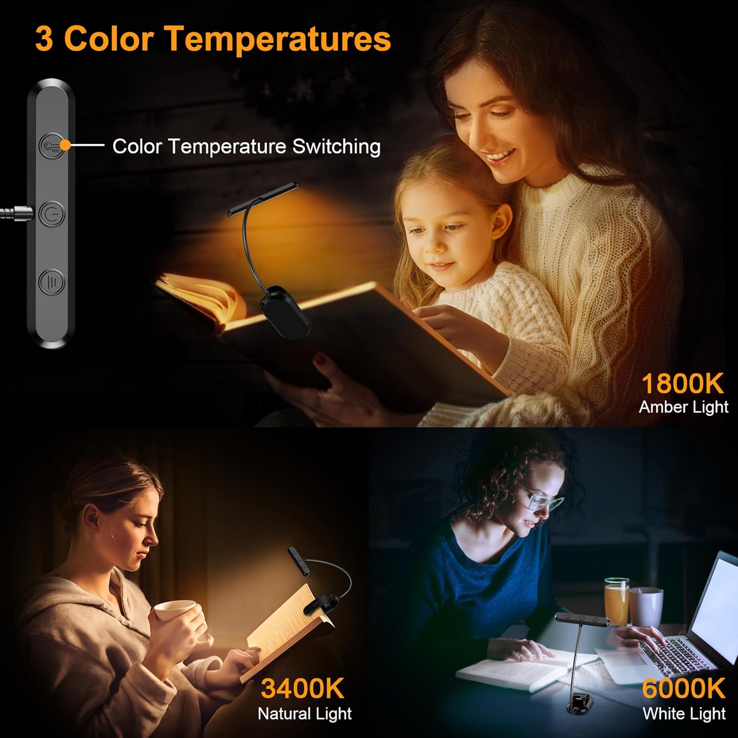 Detalle de Gritin 19 LED Book Light 1200mAh