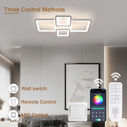 Detalle de Mckalen Plafon LED Regulable 62cm con Mando y App, 54W