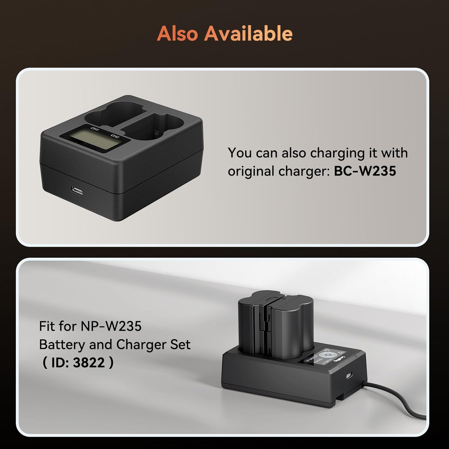 Thumbnail 6 de SMALLRIG NP-W235 batteria 2400mAh con USB-C per Fujifilm X-T5 / X-T4 / GFX 100S