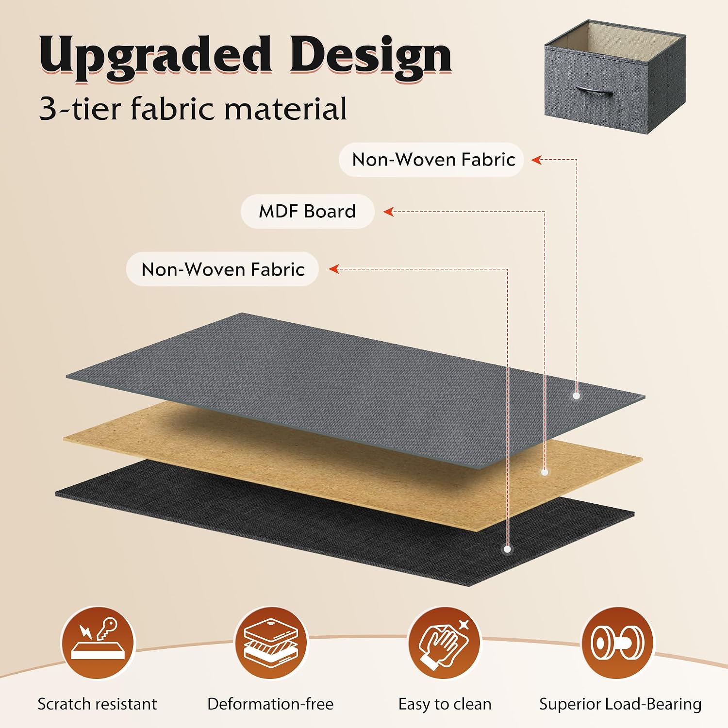 Thumbnail 5 de WLIVE Nightstand 2-Drawer Bedside Table