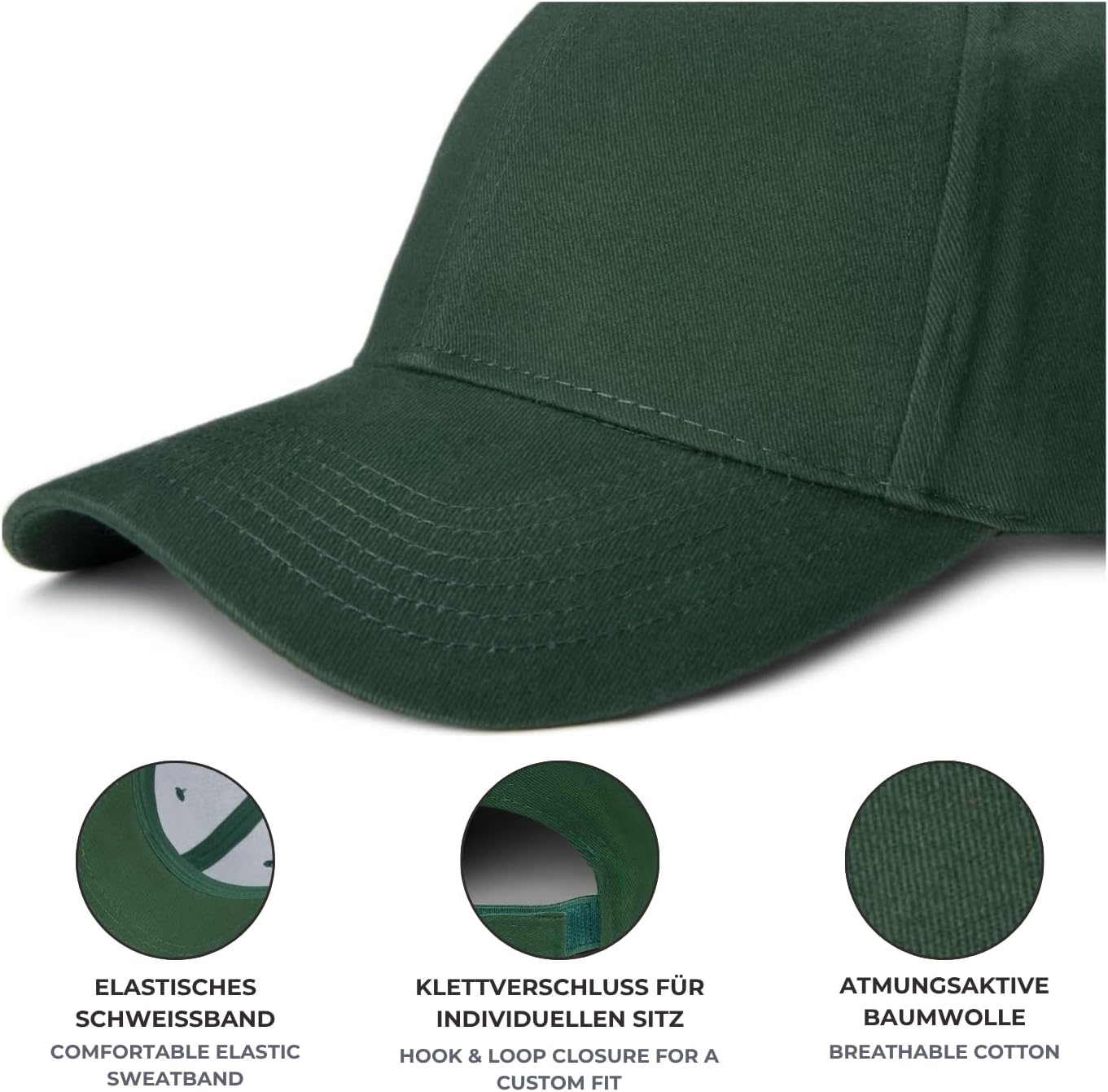 Thumbnail 5 de styleBREAKER Cappello da Baseball Unisex a 6 Pannelli in Cotone Brushato con Chiusura a Strappo
