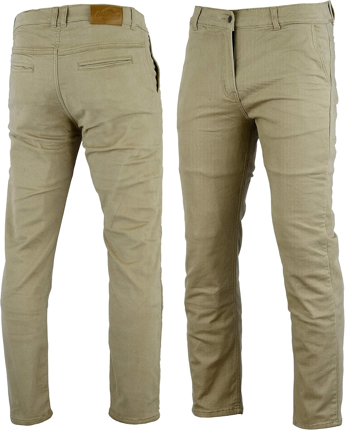Detalle de Bikers Gear Australia KC0020-42R – brązowe jeansy motocyklowe z Kevlarem do kolan