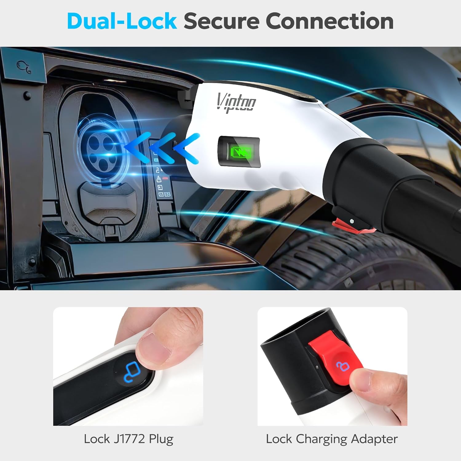 Thumbnail 6 de VIPTOO Tesla to J1772 Adapter 60A 250V AC with Real-Time Charging Display