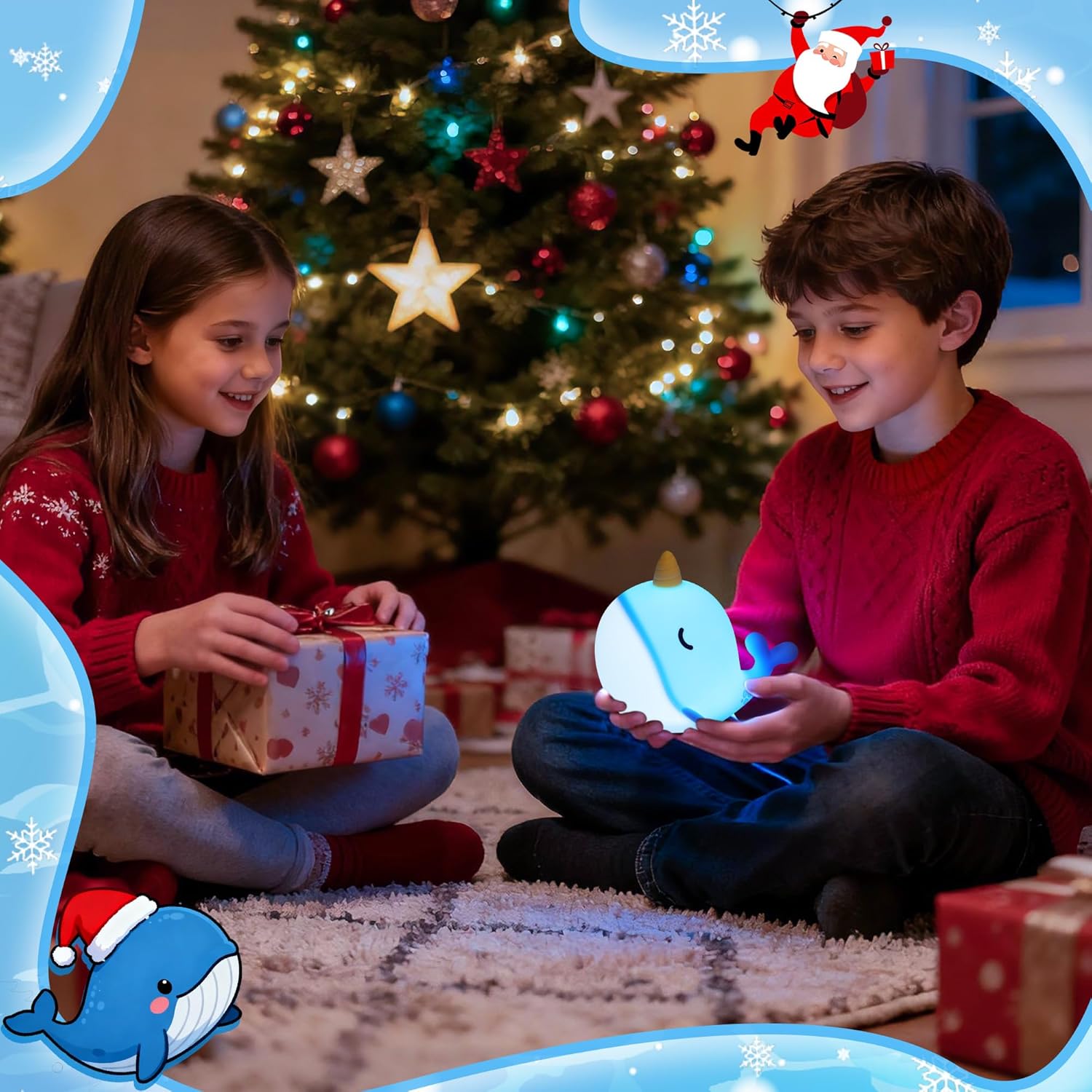 Thumbnail 4 de OkiyiD Narwhal Lamp Blue Night Light