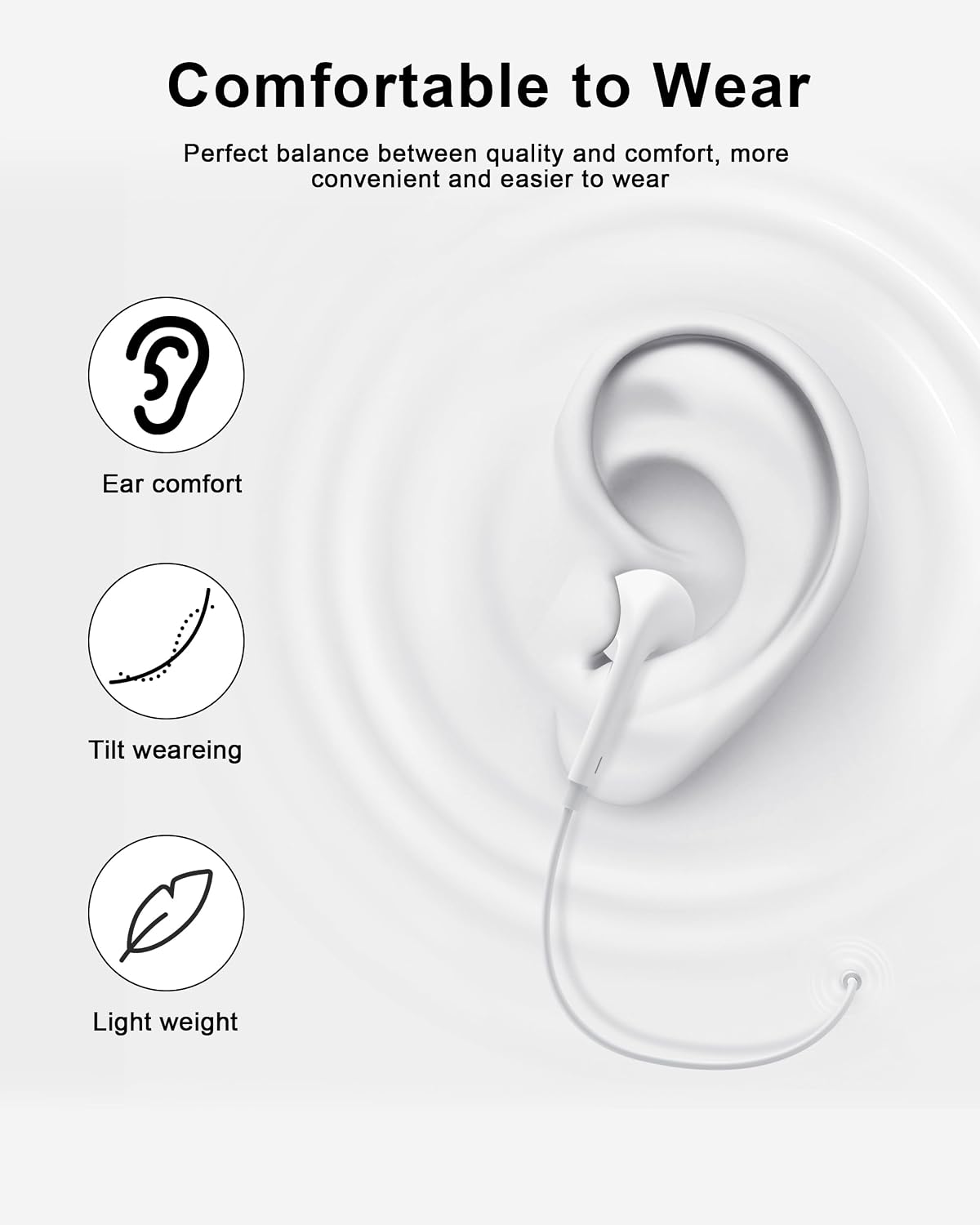 Detalle de Apple MFi Certified USB C Earphones Wired for iPhone 17/16/15 (2 Pack) with Mic & Remote – Noise Cancelling Earbuds