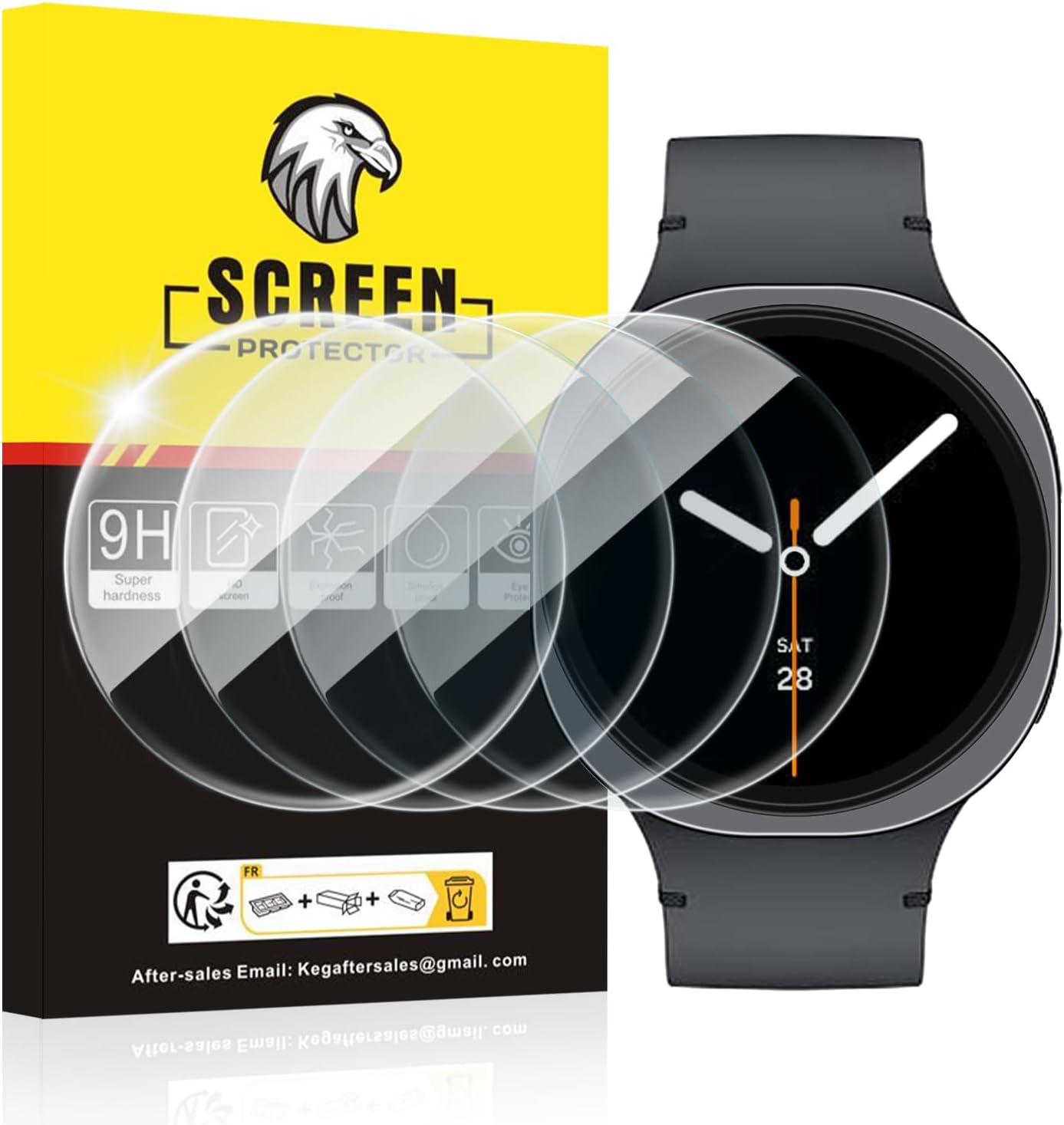 Detalle de SPGUARD Galaxy Watch8 40mm Screen Protector 4-Pack