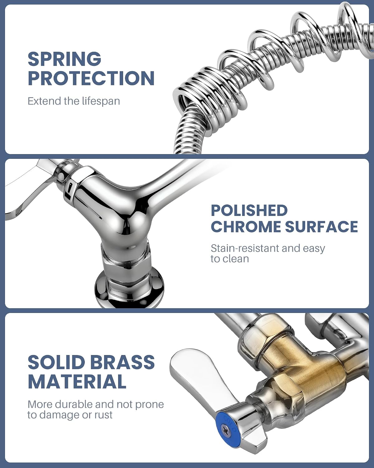 Thumbnail 6 de IVIGA VG2314200C-FBAUS Commercial Kitchen Faucet with Pre-Rinse Sprayer