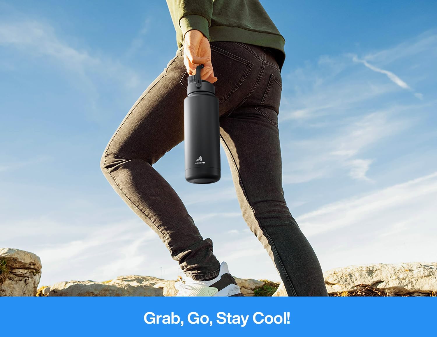 Thumbnail 5 de POWCAN iwbc-40oz1p-LB Insulated Water Bottle, 40 oz, Sea Breeze
