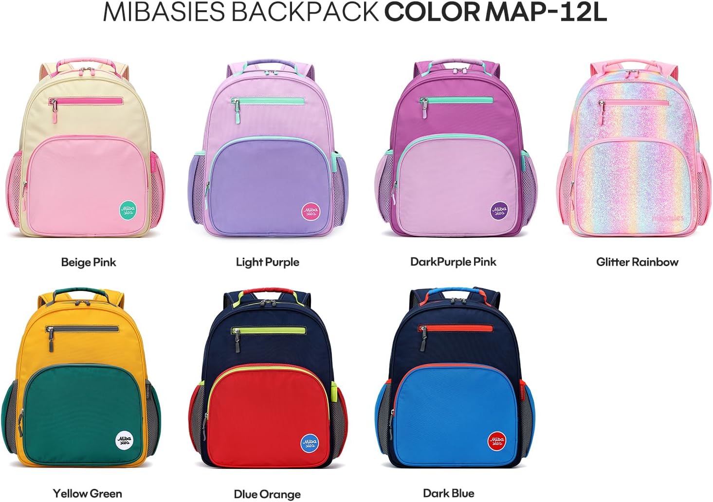 Thumbnail 4 de mibasies Glitter Kids Backpack for Girls – Rainbow Pink 12L (5-8 Years)