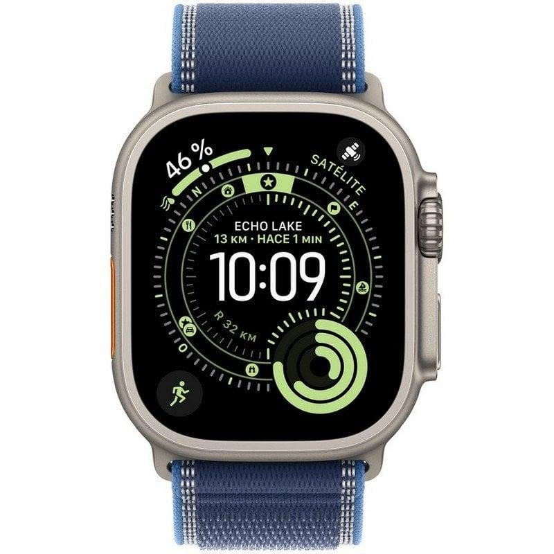 Detalle de Apple Watch Ultra 3 GPS + Cellular 49mm Titanio Natural con correa Loop Trail Azul/Azul Brillante (M/L)
