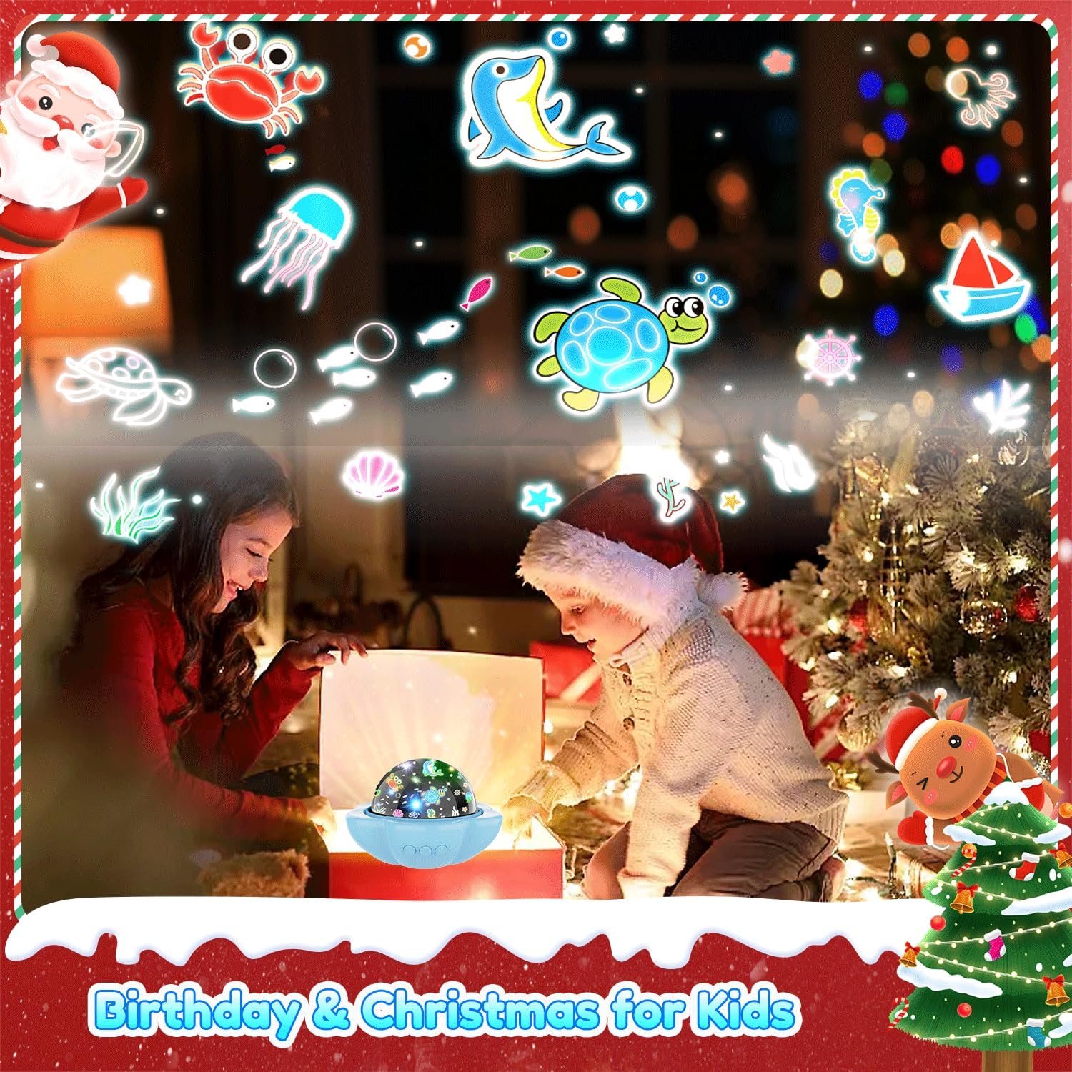 Detalle de Dinosaur Night Light Projector for Kids – 360° Starry Sky with Dino Themes
