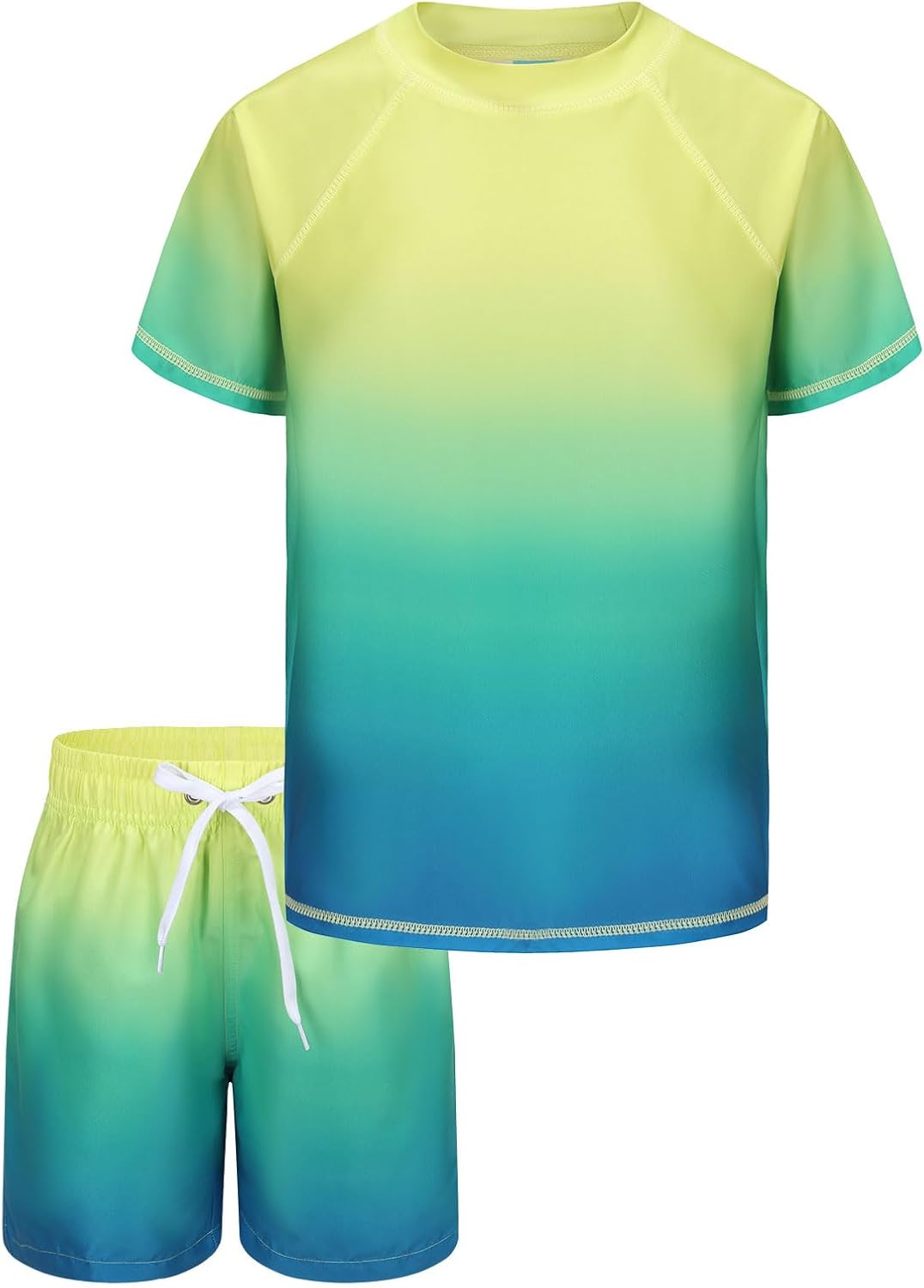 Detalle de Aisyee UV-Badeshirt Jungen Zweiteilig Kurzarm mit Boardshorts – Schnelltrocknendes Bade-Set für Kinder 98–164
