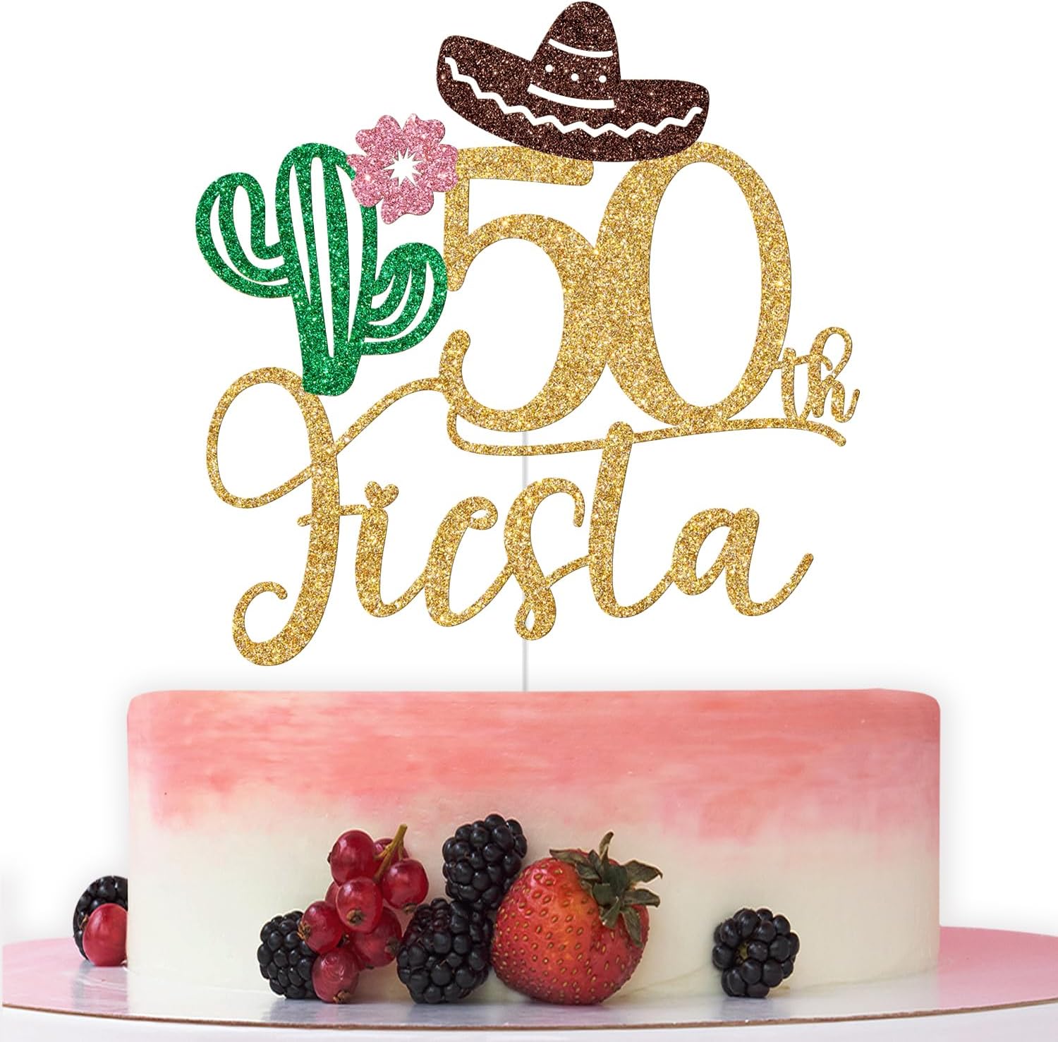 Detalle de 50th Birthday Cake Topper, Glitter Cardboard