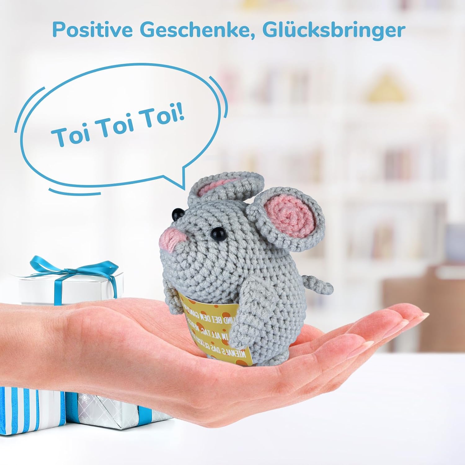 Detalle 2 de WenmthG Glücksbringer Pocket Hug Maus Kartoffel Mutmacher