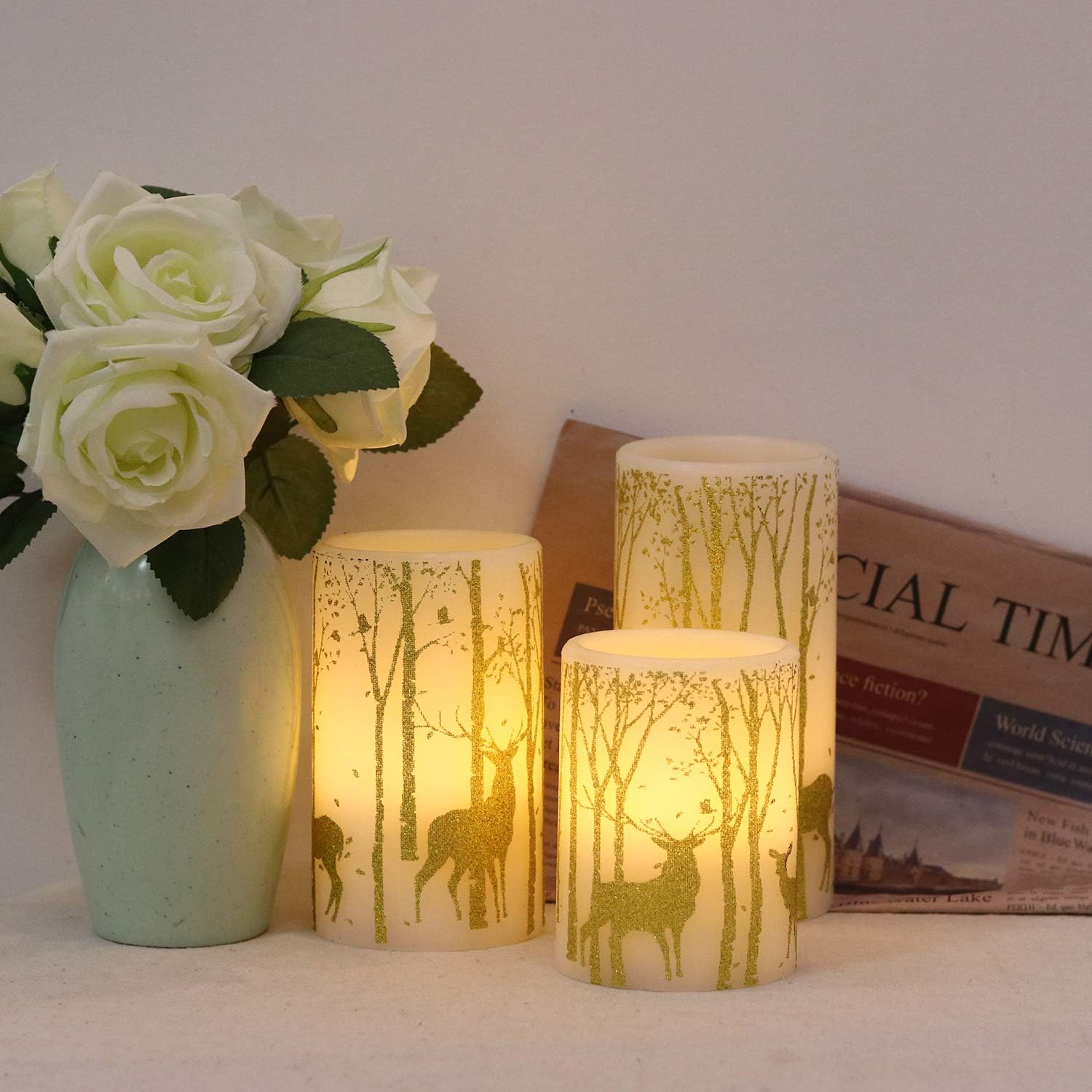 Detalle 2 de Eldnacele Flameless Candles 3-pack LED candles 🕯