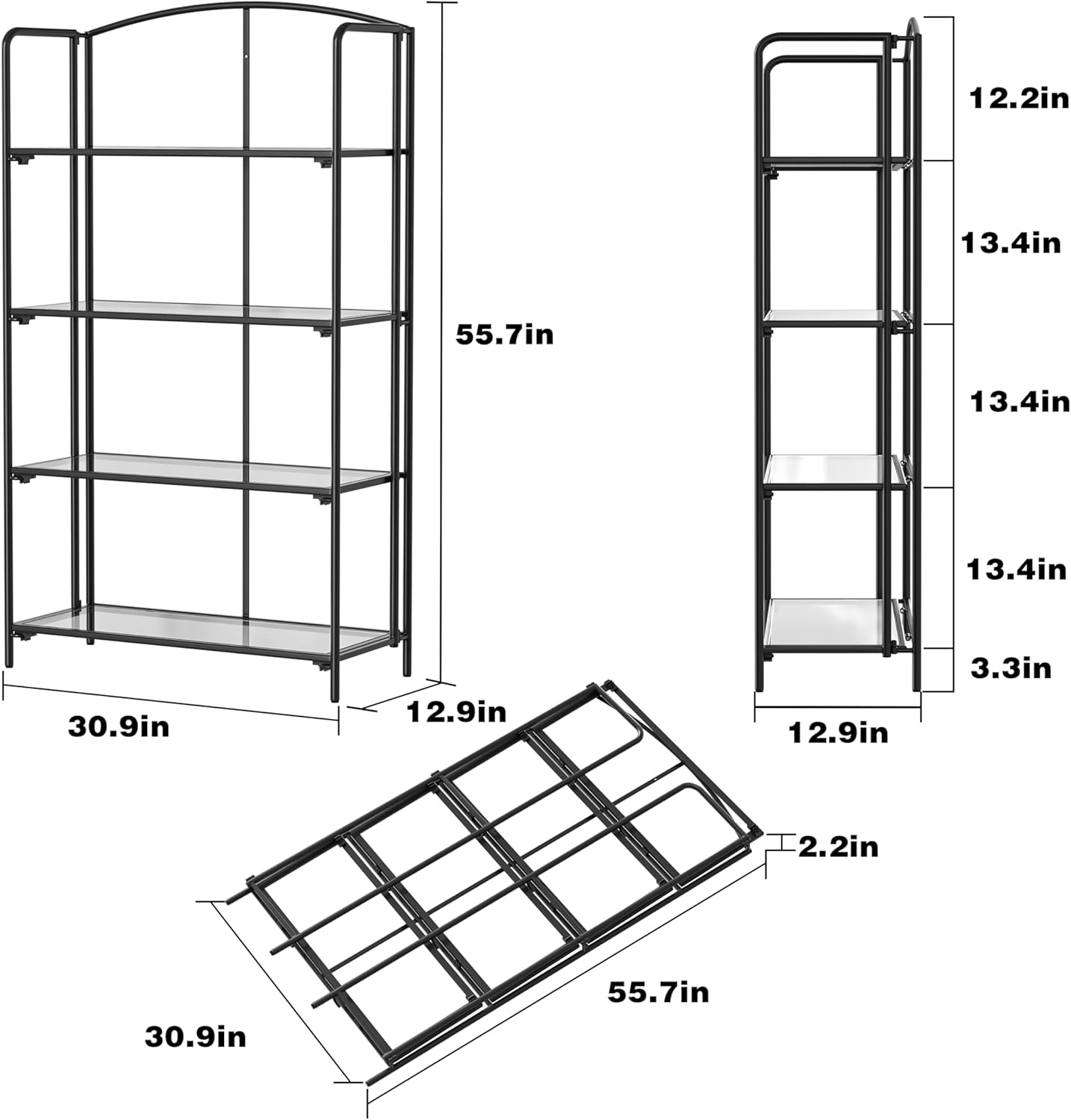 Thumbnail 2 de Crofy Folding Bookshelf 2-Tier