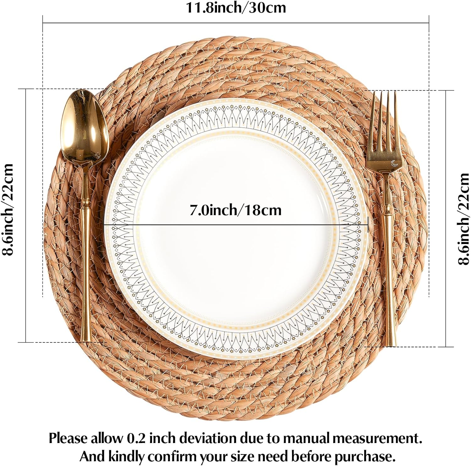 Detalle 2 de Round Woven Placemats Set of 10 13 inch