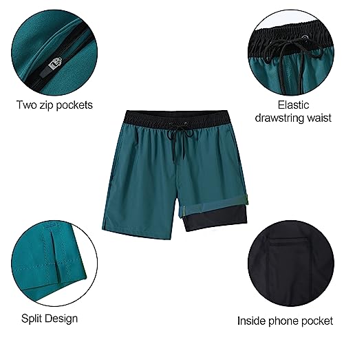 Thumbnail 4 de Arcweg Men’s 2-in-1 Swim Trunks with Compression Liner and Zipper Pockets