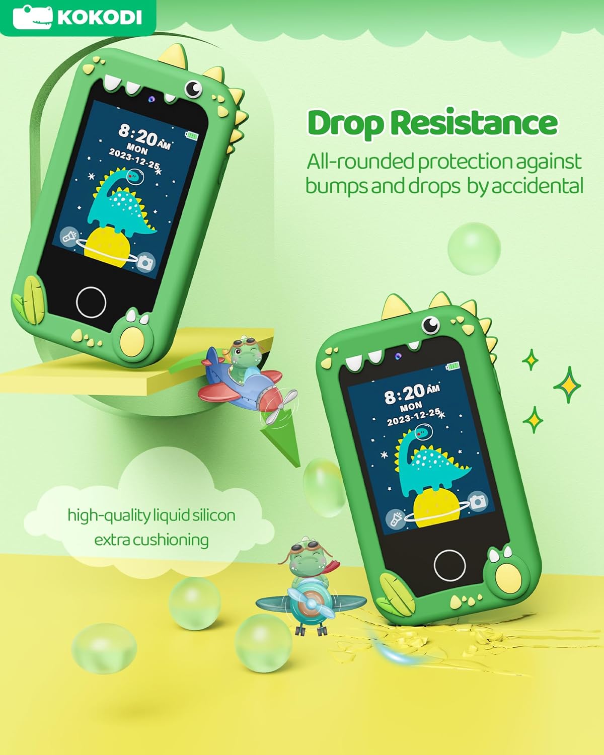 Thumbnail 1 de KOKODI Kids Smart Phone Toy with Touchscreen HD Dual Camera (Green)