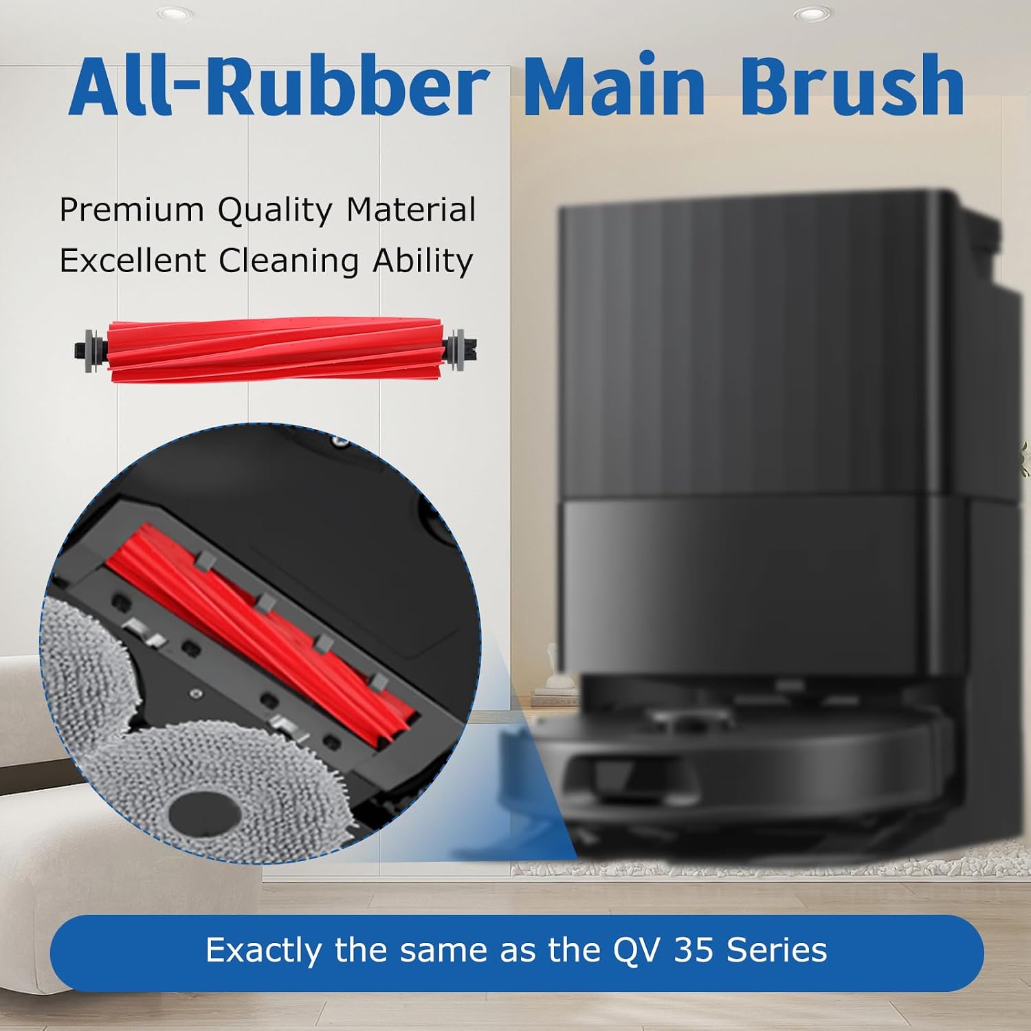 Detalle de VIEWALL QV 35A Zubehör-Set (19-teilig) für Roborock QV 35A/QV 35S/QR 598/QR 798 – Hauptbürste, HEPA-Filter & mehr