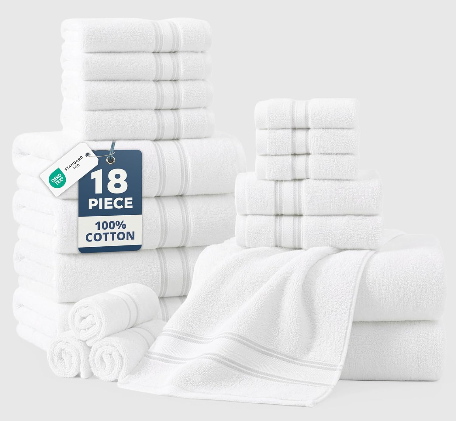 Detalle de LANE LINEN Towel Set 18-Piece