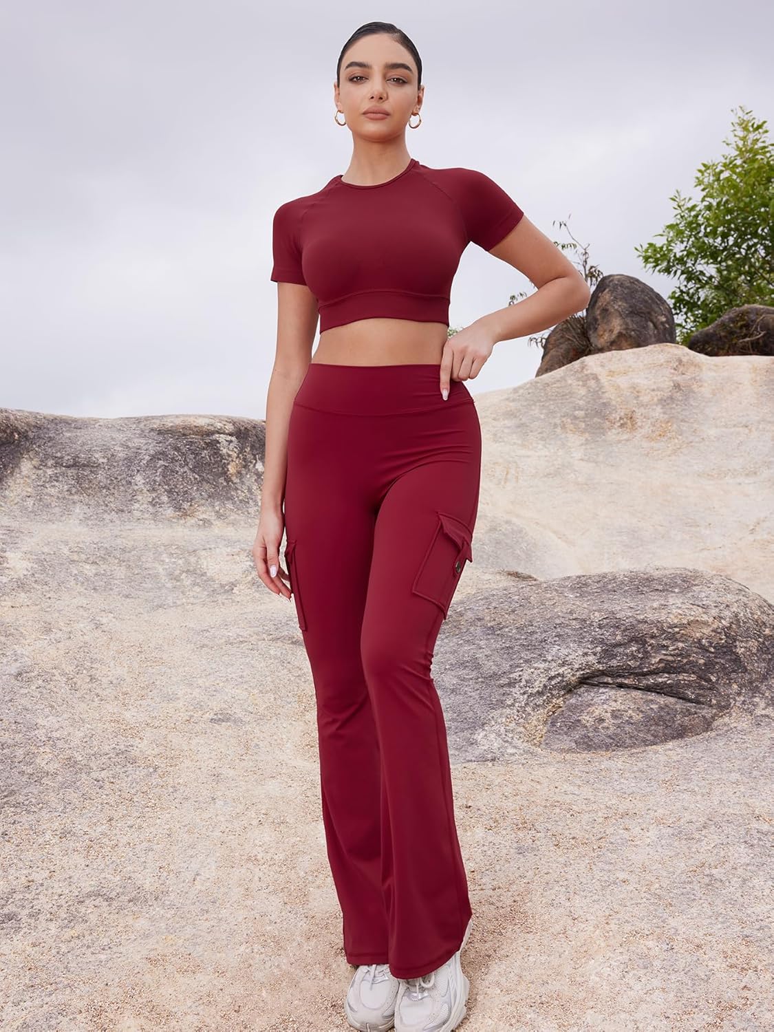 Thumbnail 2 de YEOREO CoreFlex High-Waisted Flare Leggings with Pockets