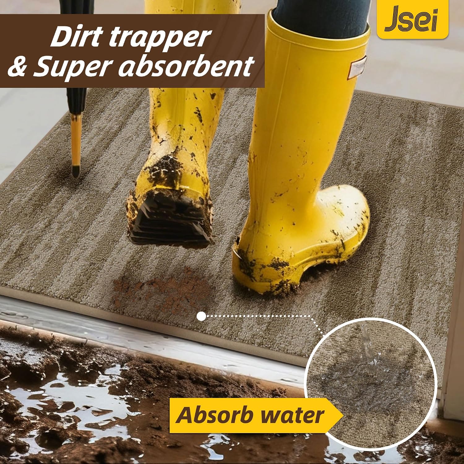 Detalle 1 de JSEI Tapis Anti-Salissures 60x90 Beige