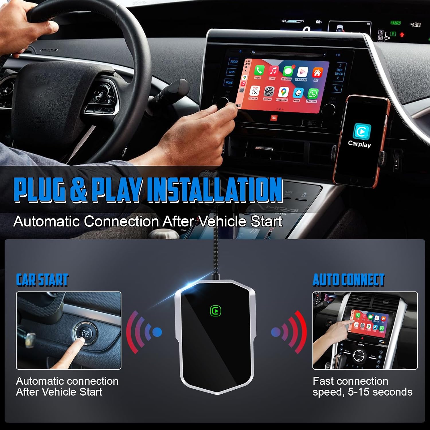 Thumbnail 2 de Afurkuot wireless CarPlay adapter for iOS 10+