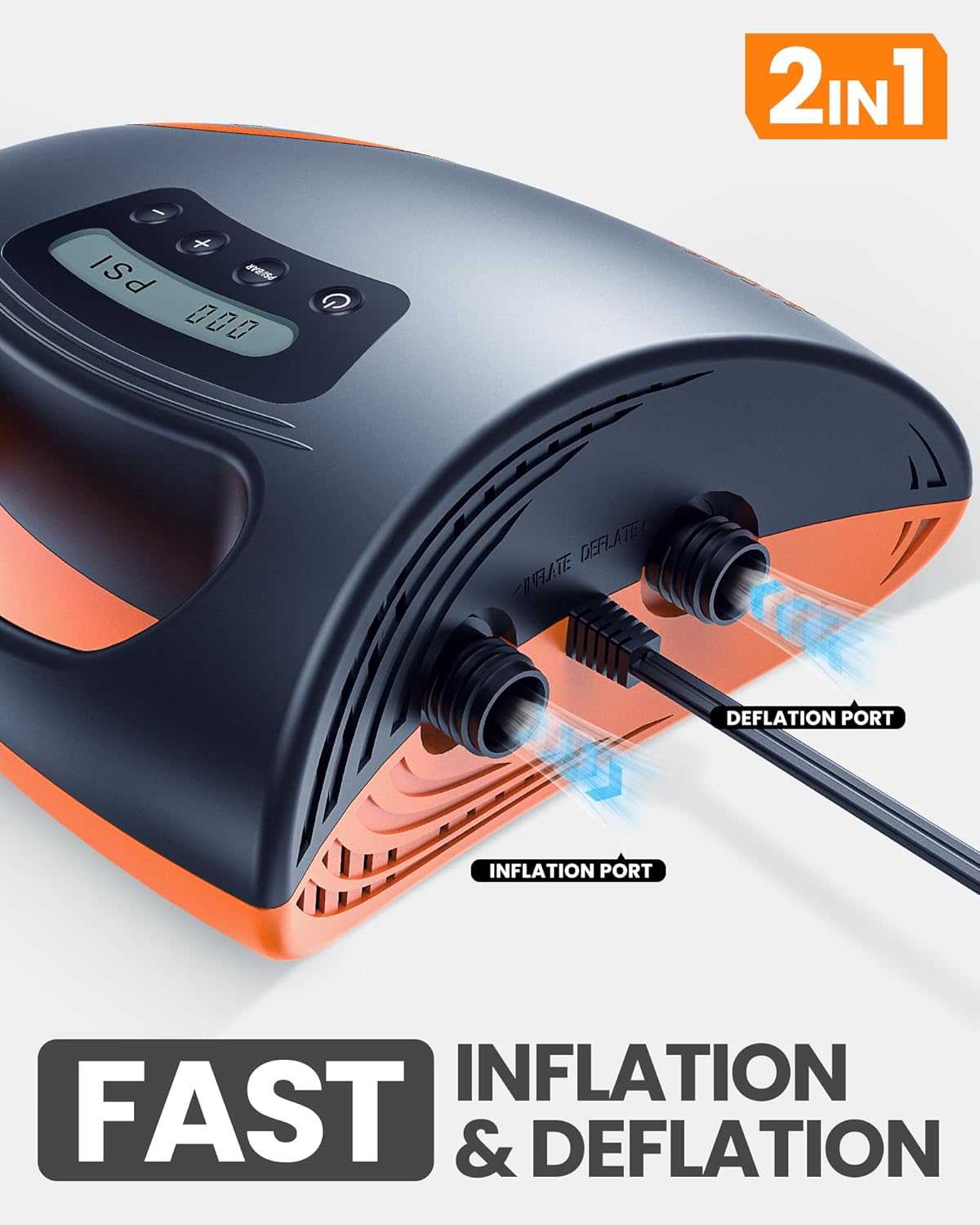 Thumbnail 3 de OutdoorMaster Shark 20PSI High Pressure SUP Air Pump – Intelligent Dual Stage Inflation with Auto-Off
