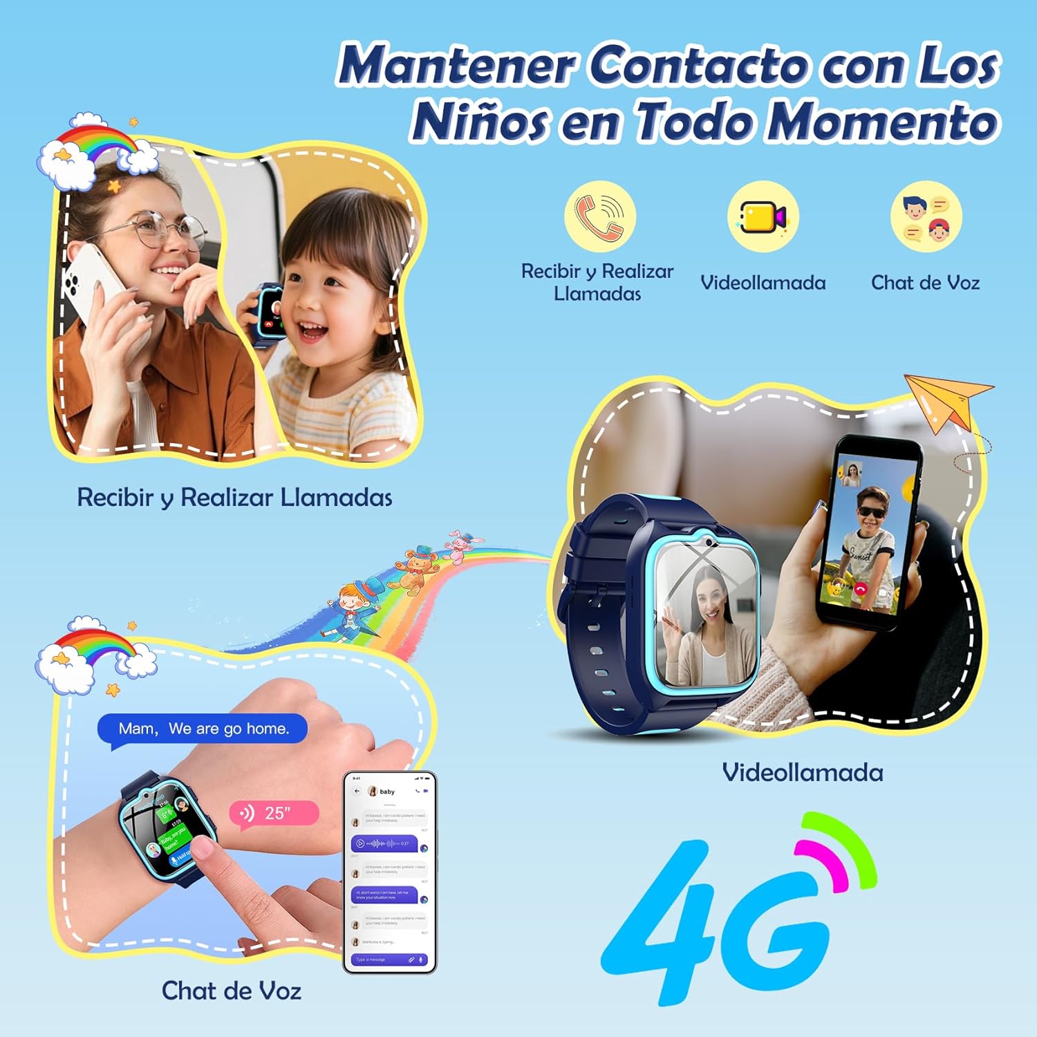 Detalle 2 de Reloj Inteligente Niño 4G GPS Videollamadas SOS