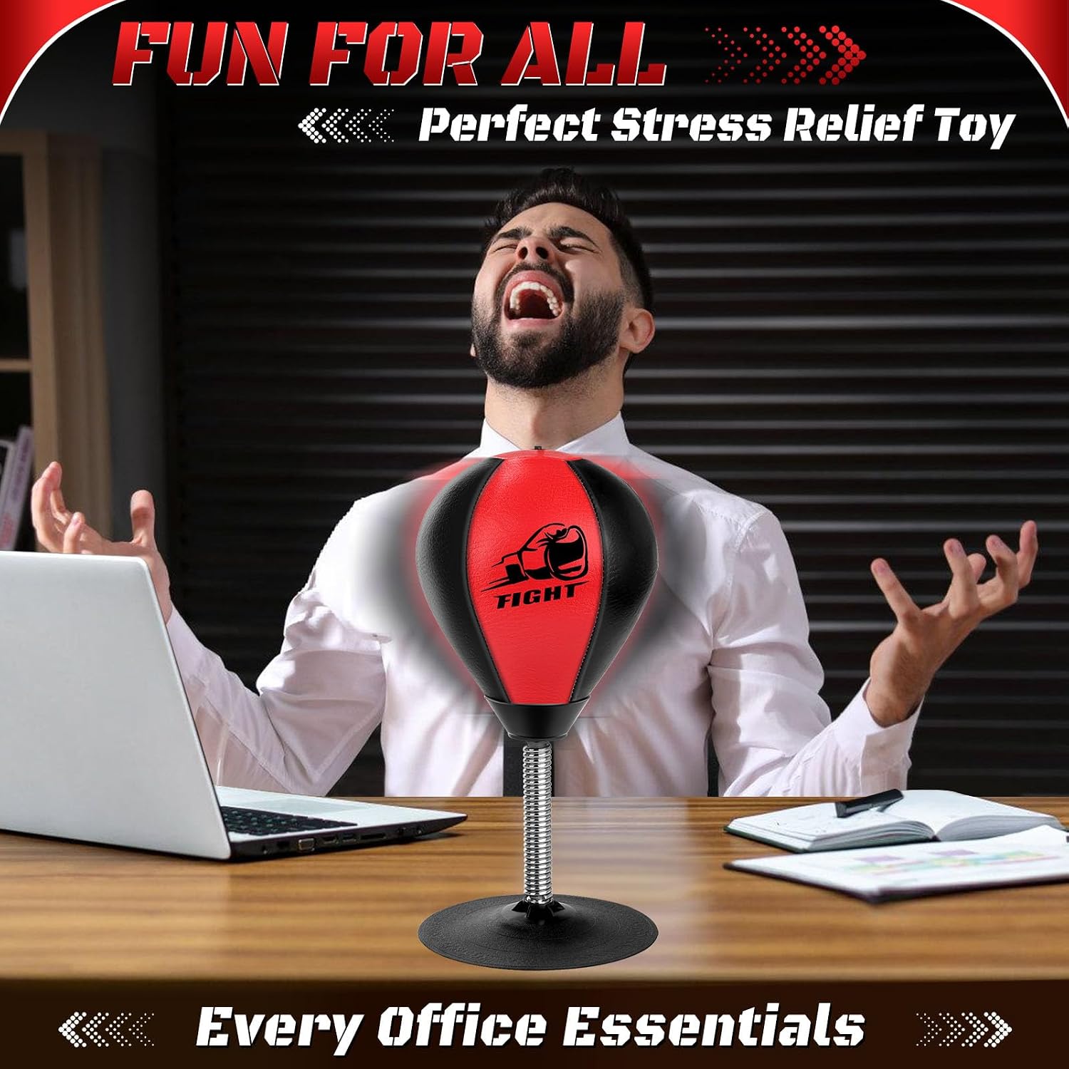 Detalle 2 de NZQXJXZ Desktop Punching Bag stress buster with suction cup and speed balls