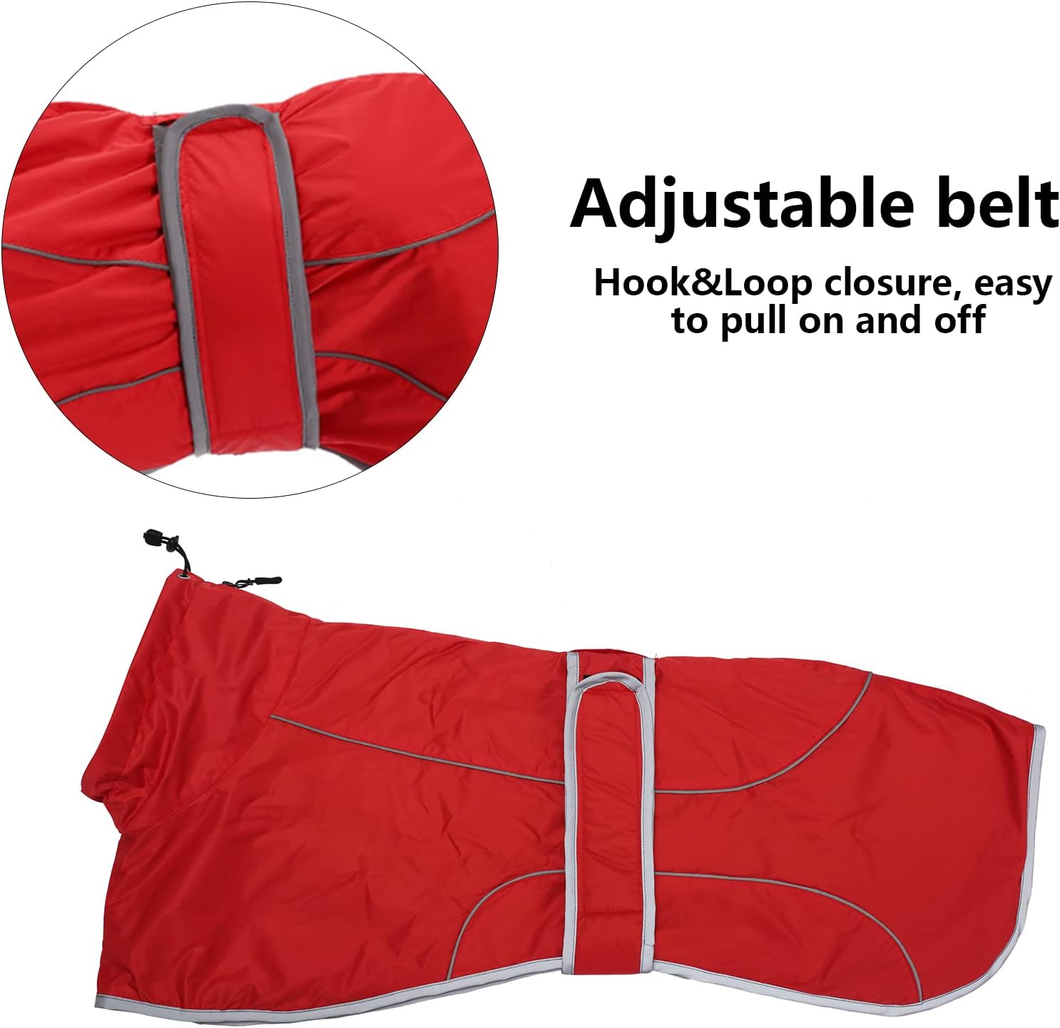 Detalle 2 de Greyhound Winter Coat: Red XXLarge with Padded Fleece Lining and Reflective Trim