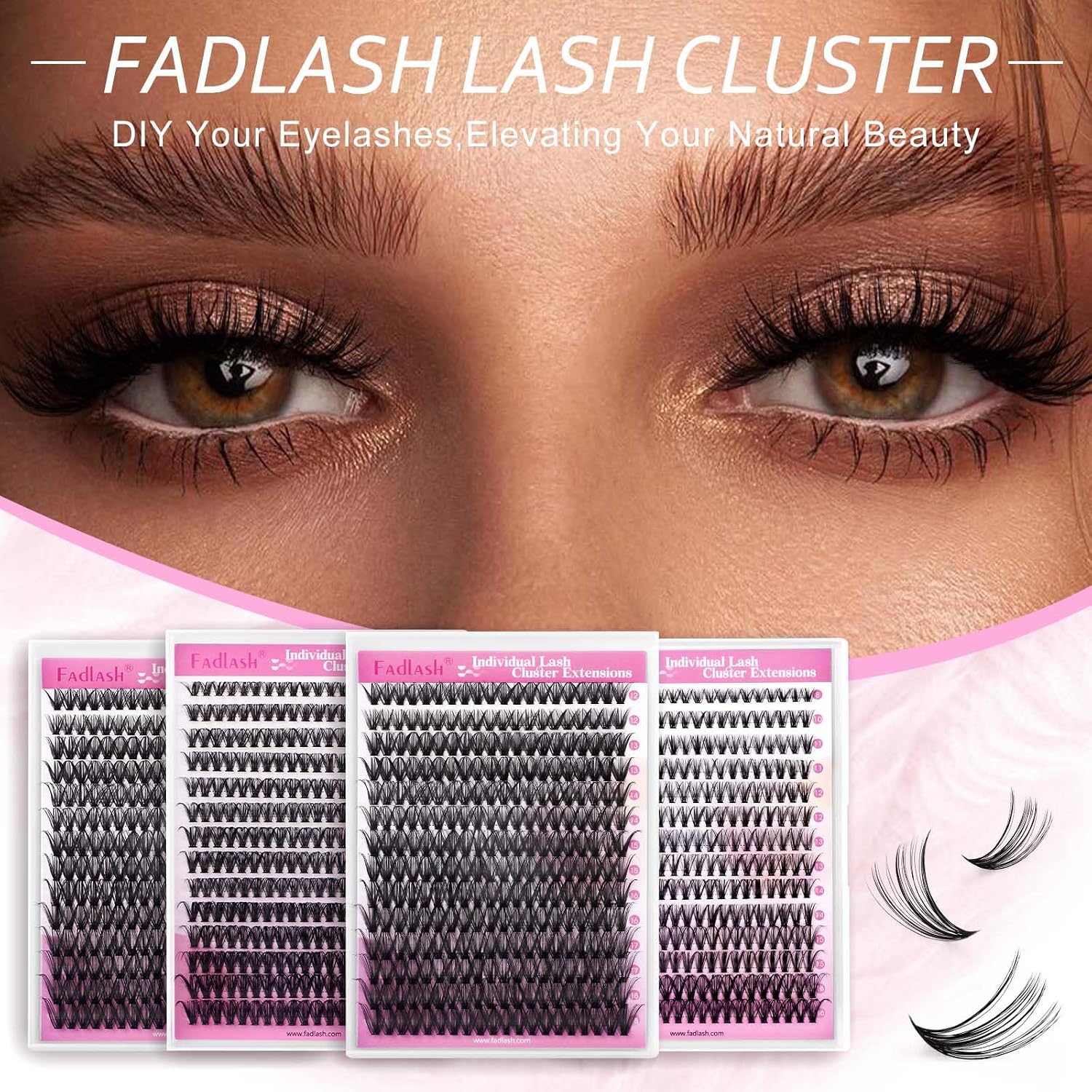 Thumbnail 6 de Wimpern Einzeln Cluster 40D D Curl 12–18mm