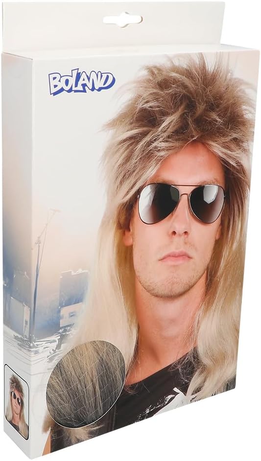 Thumbnail 1 de Boland 86060 Perücke Ryan im Vokuhila-Look (blond-braun, Kunsthaar) für 80er, Proll & Motto-Party