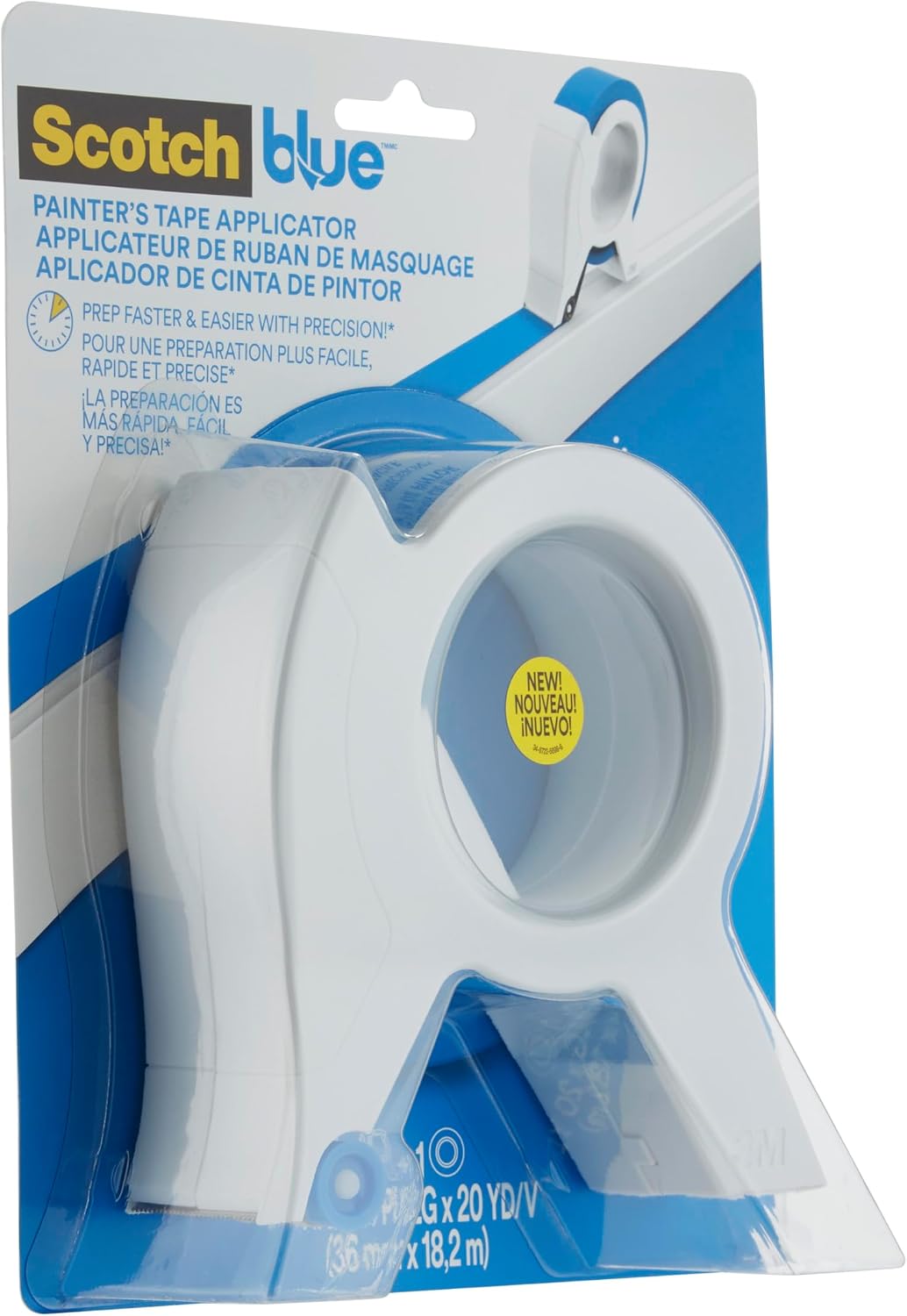 Detalle 2 de ScotchBlue Masking Tape Applicator with 1 Roll (36mm x 18.2m) - Multi-Surface Painter’s Tape with Easy-Grip Tool for Precise Application on Trim, Skirting Boards, Windows & Door Frames
ScotchBlue Masking Tape Applicator with 1 Roll (36…