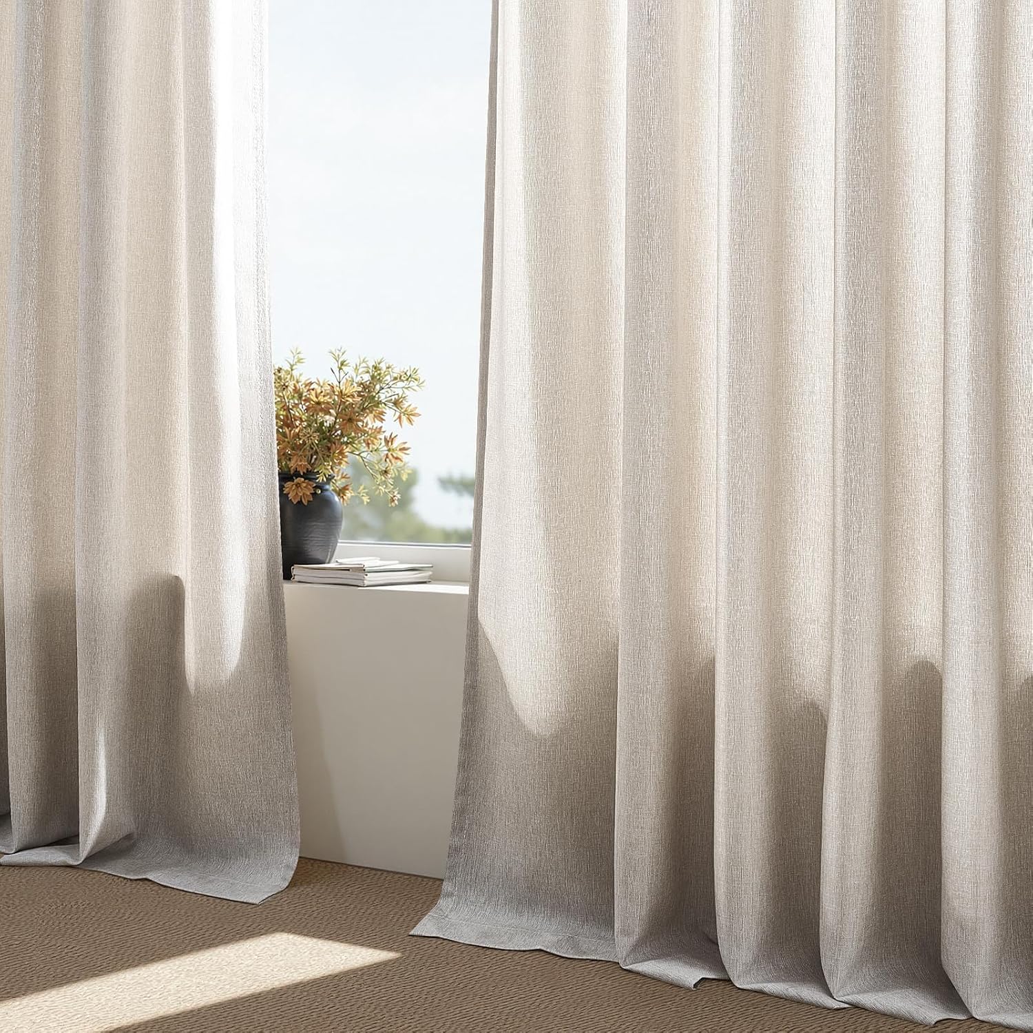 Thumbnail 5 de Drapenova light flitering curtain, Oatmeal Pinch-Pleat Curtains, 84-Inch