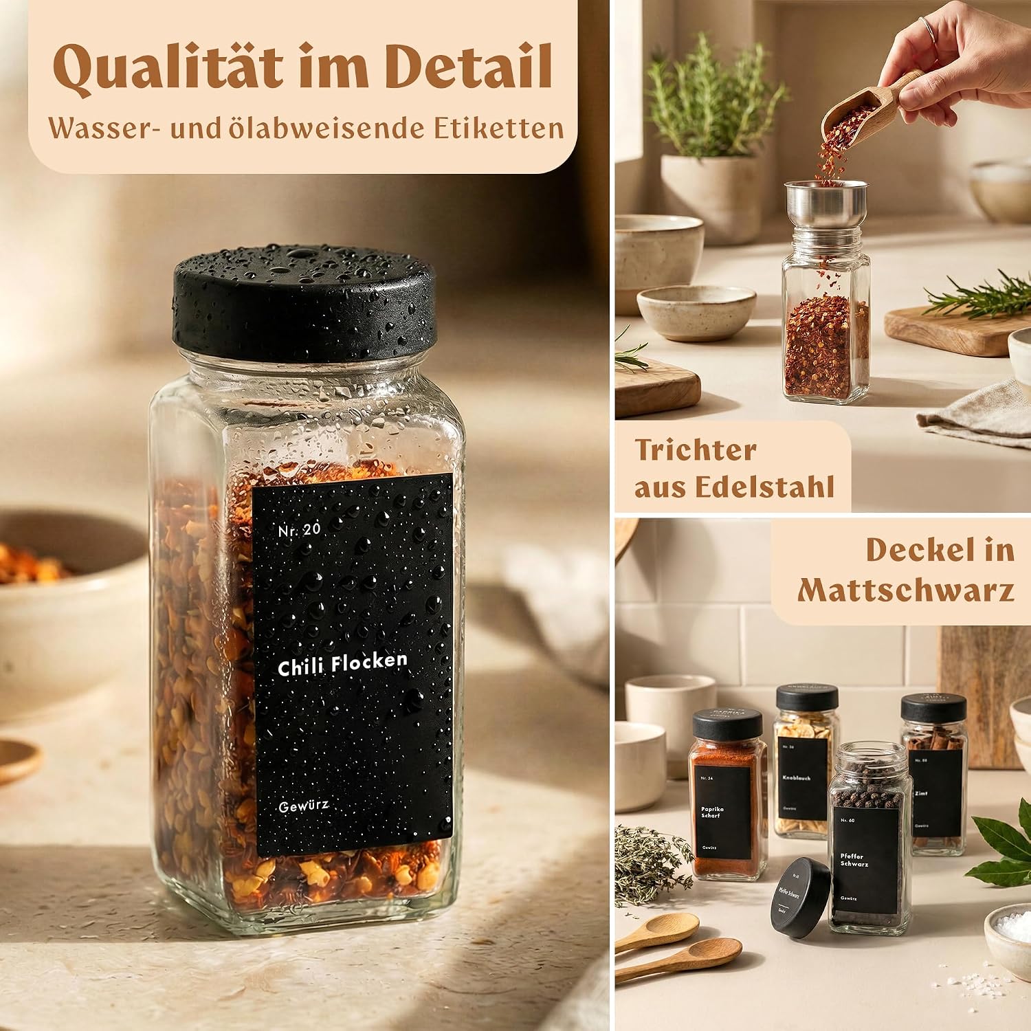 Thumbnail 6 de EDELHAUS Gewürzgläser Eckig Set 24x120ml