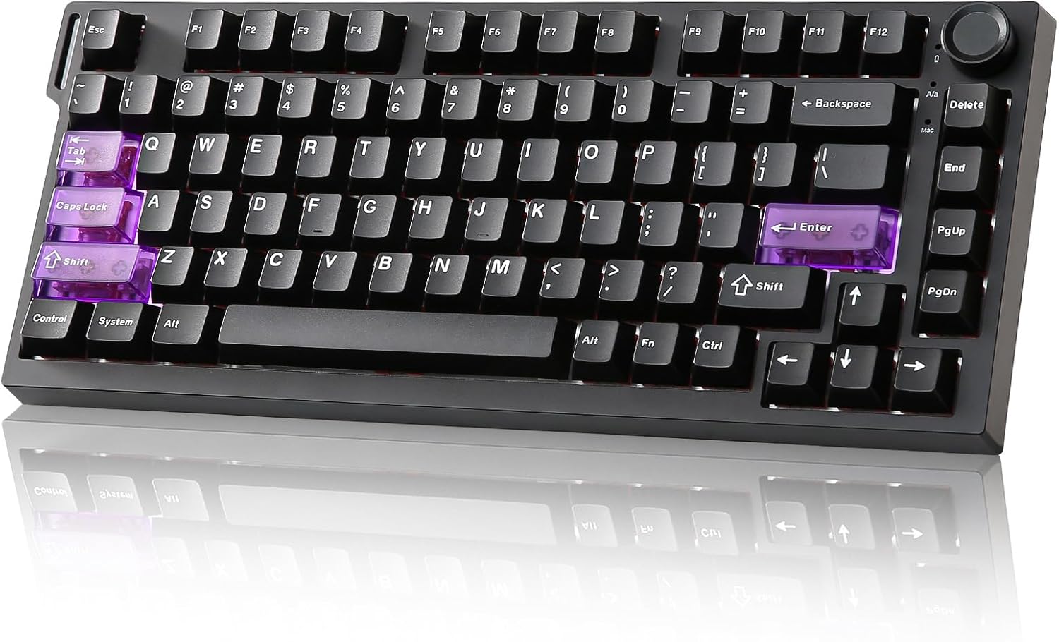 Detalle de YUNZII RT75 PRO Drahtlose Gaming-Tastatur mit Hall-Effekt und Magnetic Red Switch