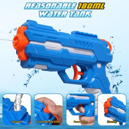 Thumbnail 6 de MOZOOSON 4 pistolas de agua de 175 ml: juego en equipo seguro y divertido para niños
