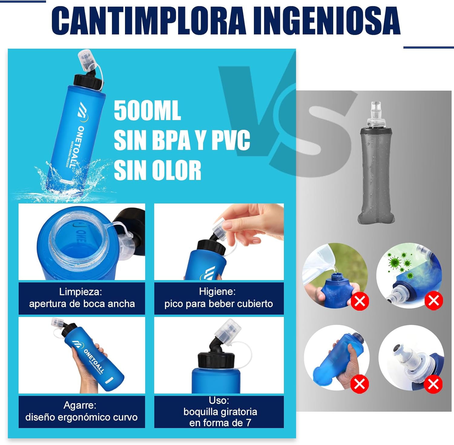 Detalle 2 de ONETOALL Chaleco Running Ligero 6L