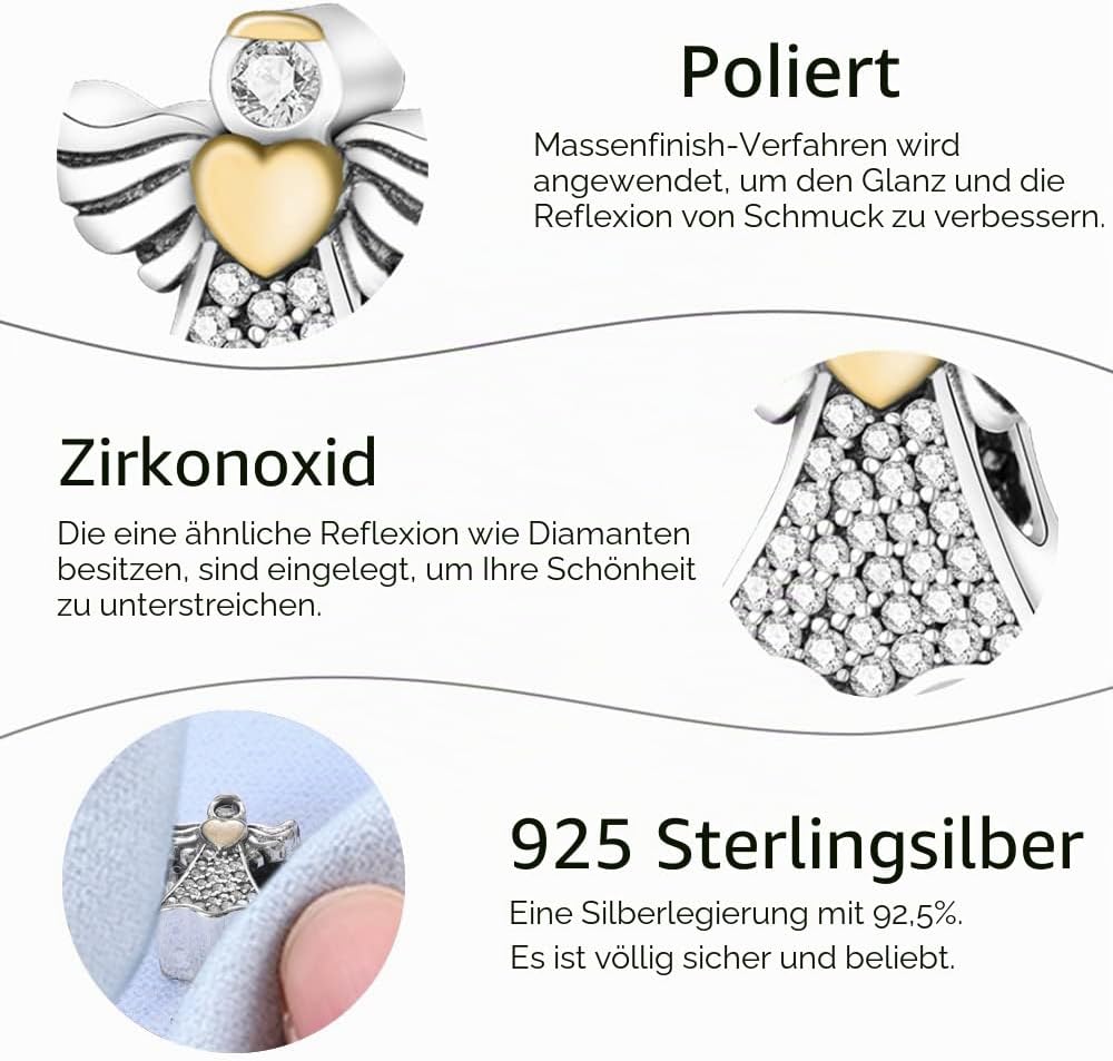 Detalle 2 de Pandach Charm Anhänger aus 925 Sterling Silber – passender Bead für Armband und Halskette